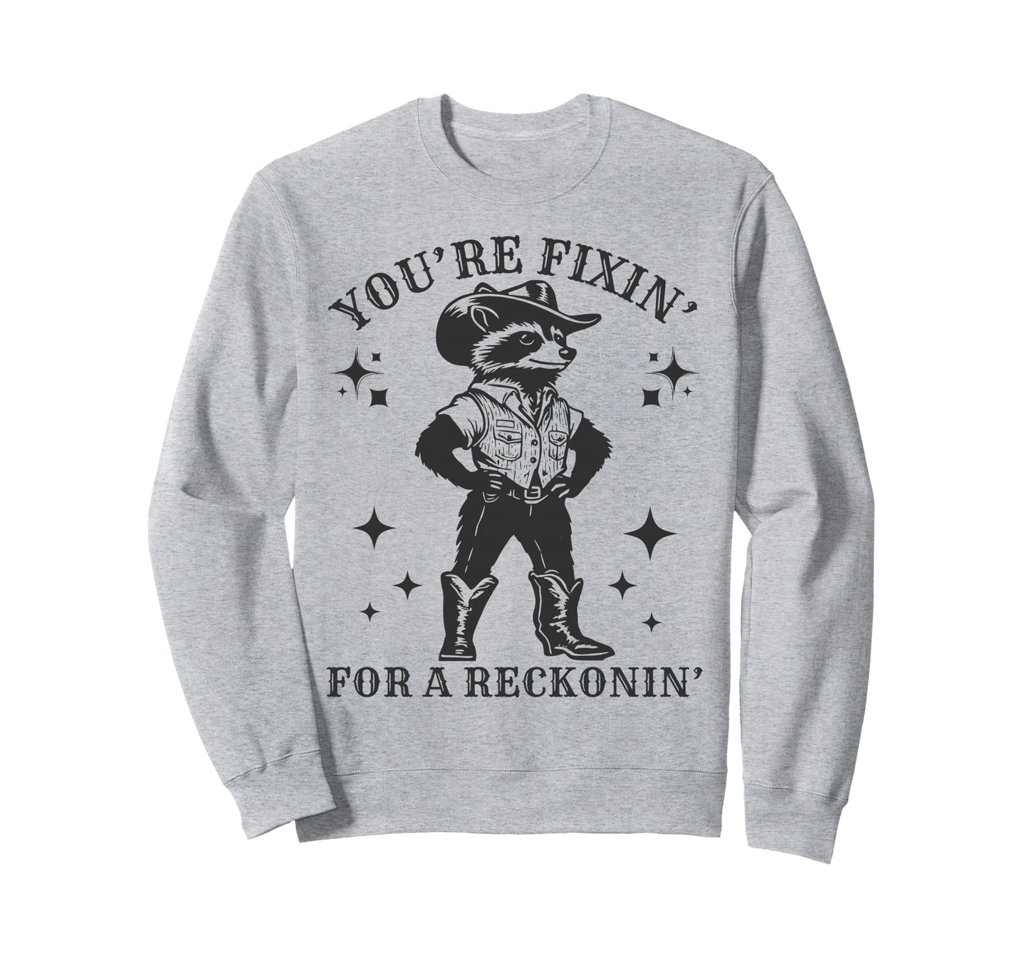 Raccoon Cowboy Cowboy Raccoon Sweatshirt - Graphic Print for Adults - T-Shirt, Sweatshirt, Hoodie