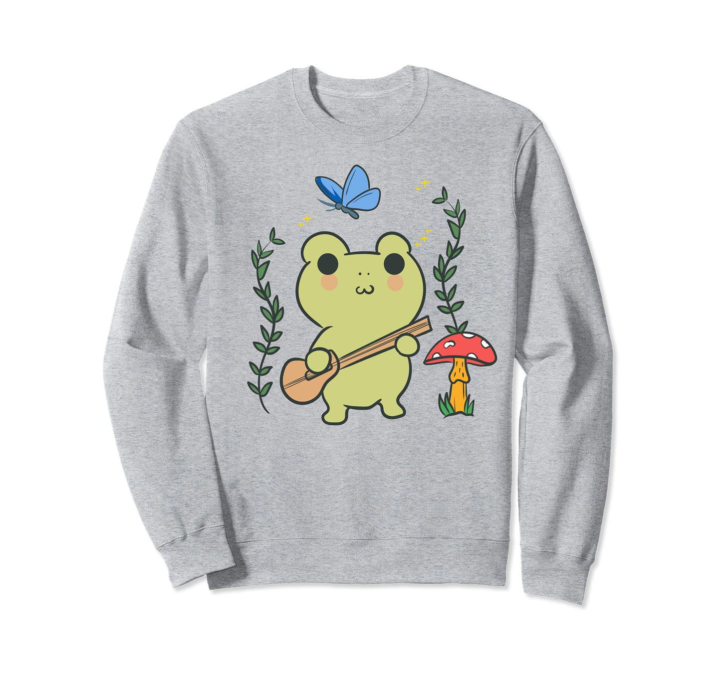 Kawaii Frog Banjo Butterfly Sweatshirt - Fun Novelty Design Unisex - T-Shirt, Sweatshirt, Hoodie
