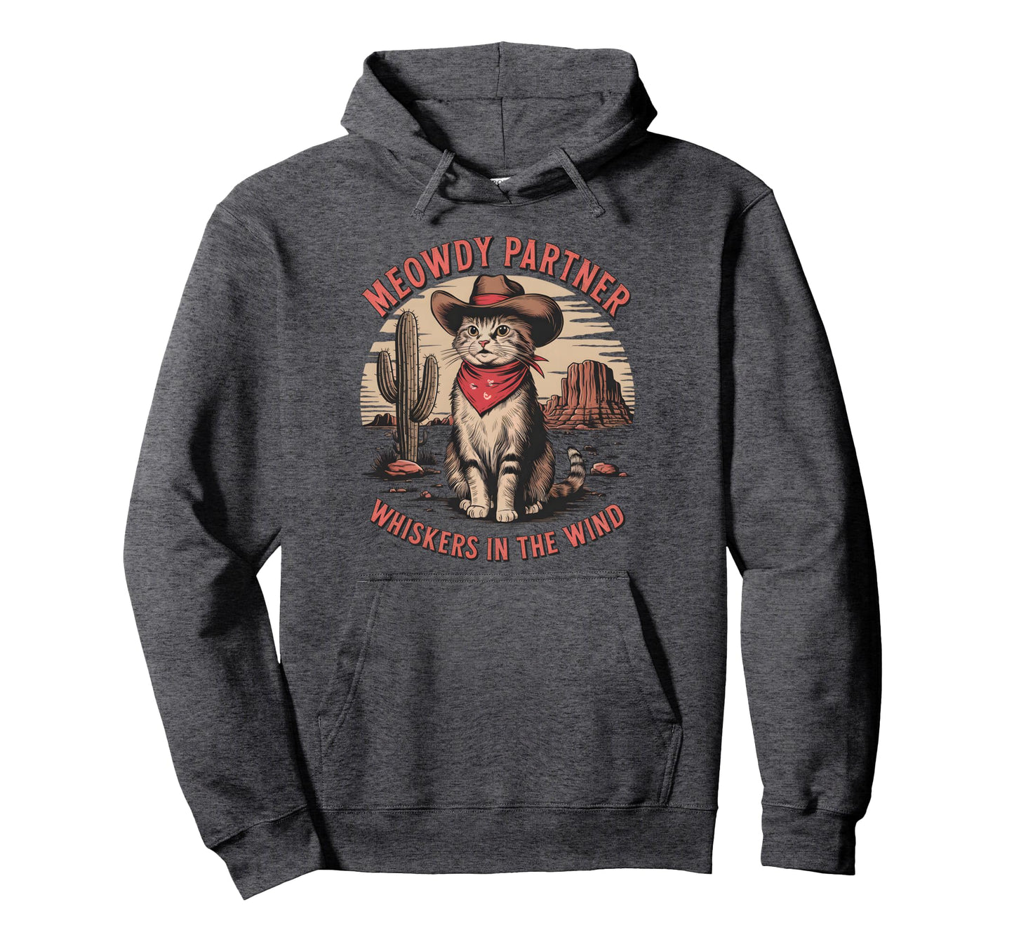 Cat Cowboy Meme Wild West Cowboy Hat Hoodie - Custom Art Print Unisex - T-Shirt, Sweatshirt, Hoodie