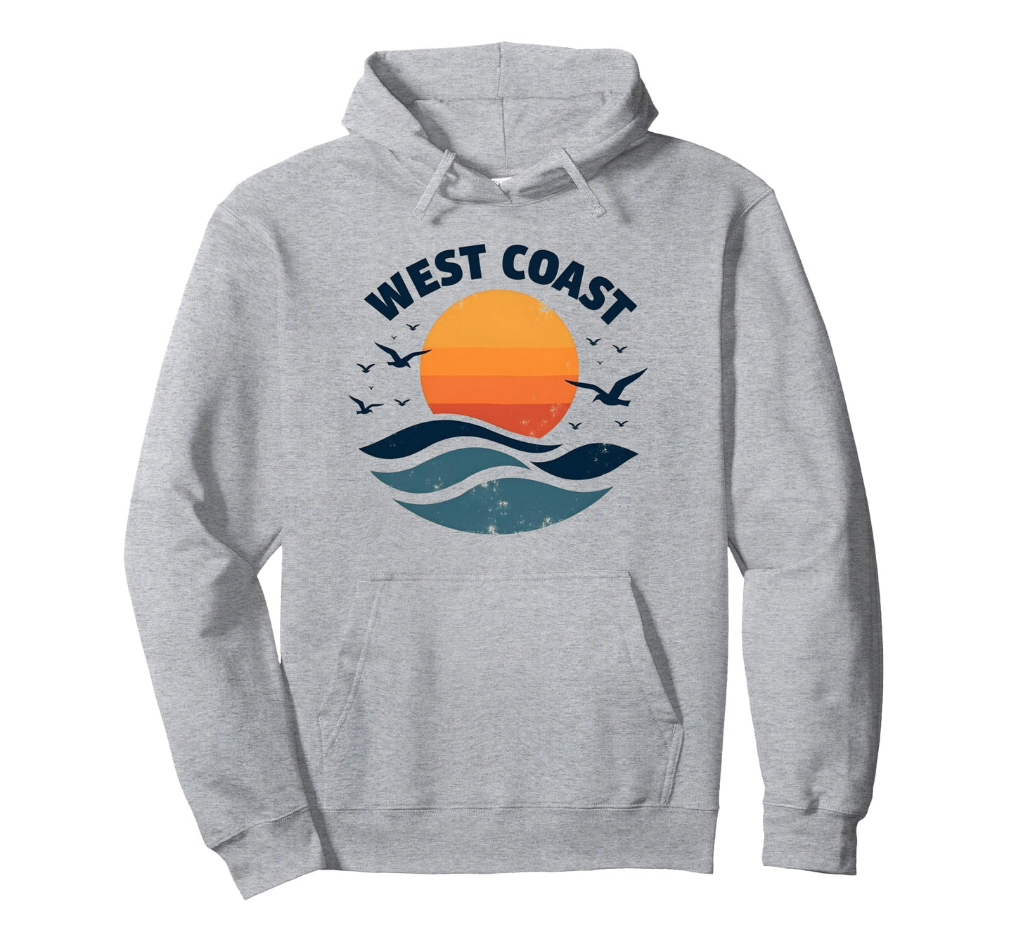 West Coast Surf Sunset Beach Hoodie - Streetwear Style Men Women - T-Shirt, Sweatshirt, Hoodie
