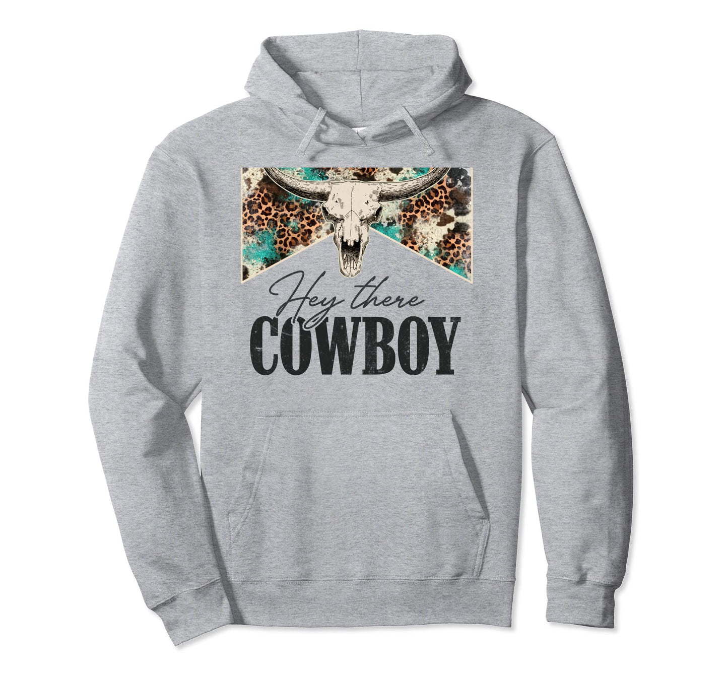 Leopard Bull Skull Western Country Hoodie - Unique Graphic for Adults - T-Shirt, Sweatshirt, Hoodie