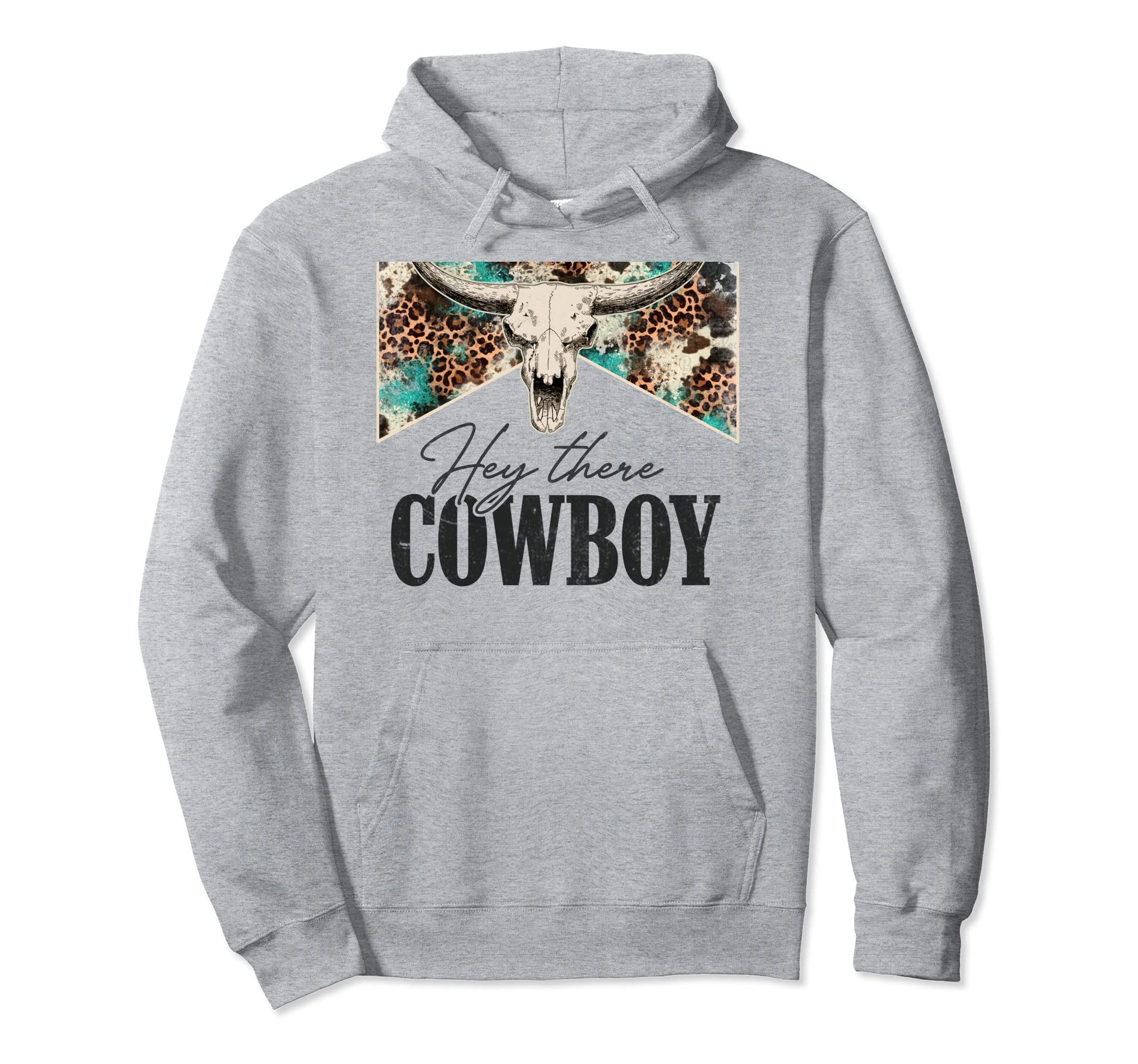 Leopard Bull Skull Western Country Hoodie - Unique Graphic for Adults - T-Shirt, Sweatshirt, Hoodie
