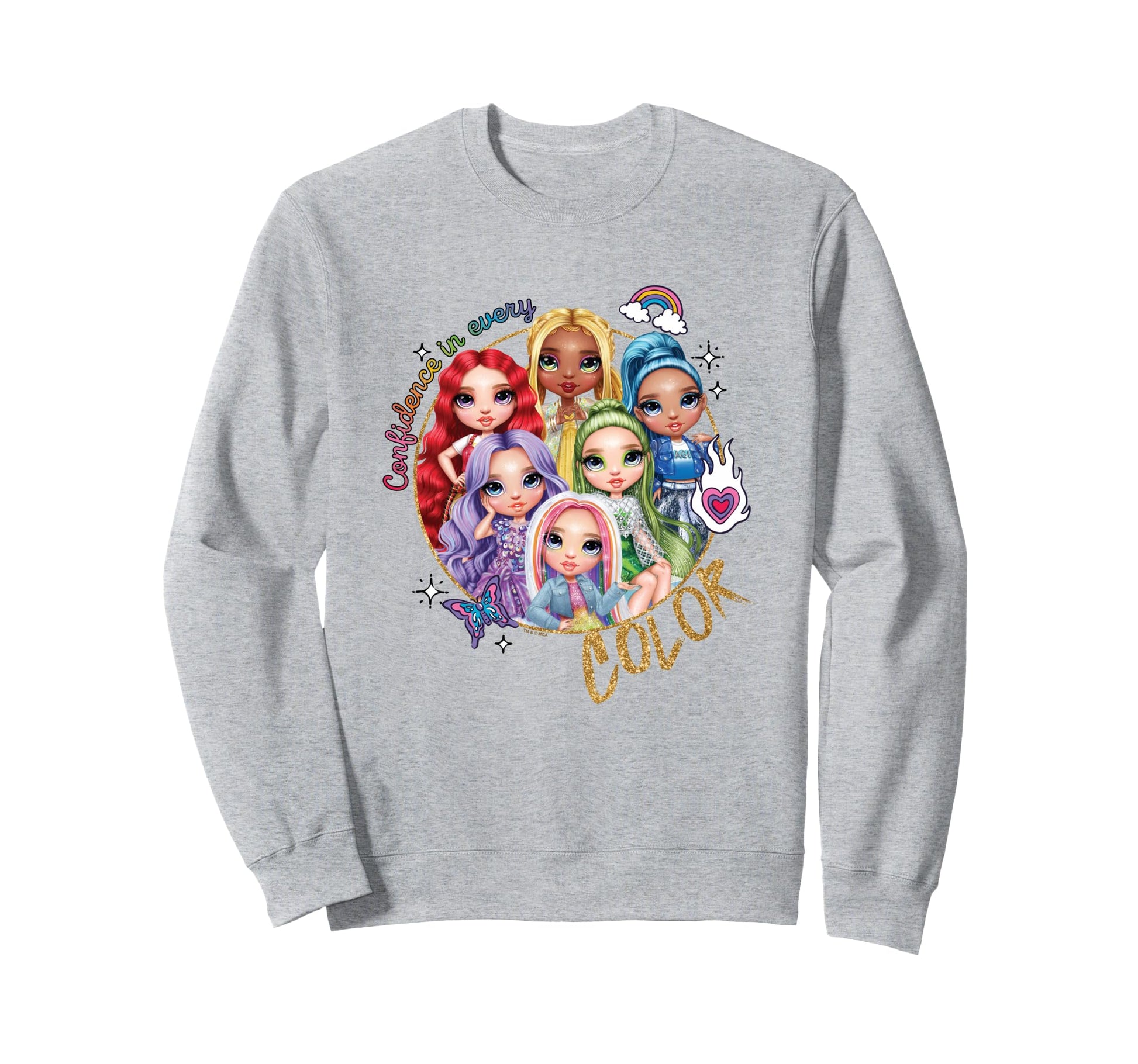 Rainbow High Confidence Every Color Sweatshirt - Trendy Graphic Unisex - T-Shirt, Sweatshirt, Hoodie