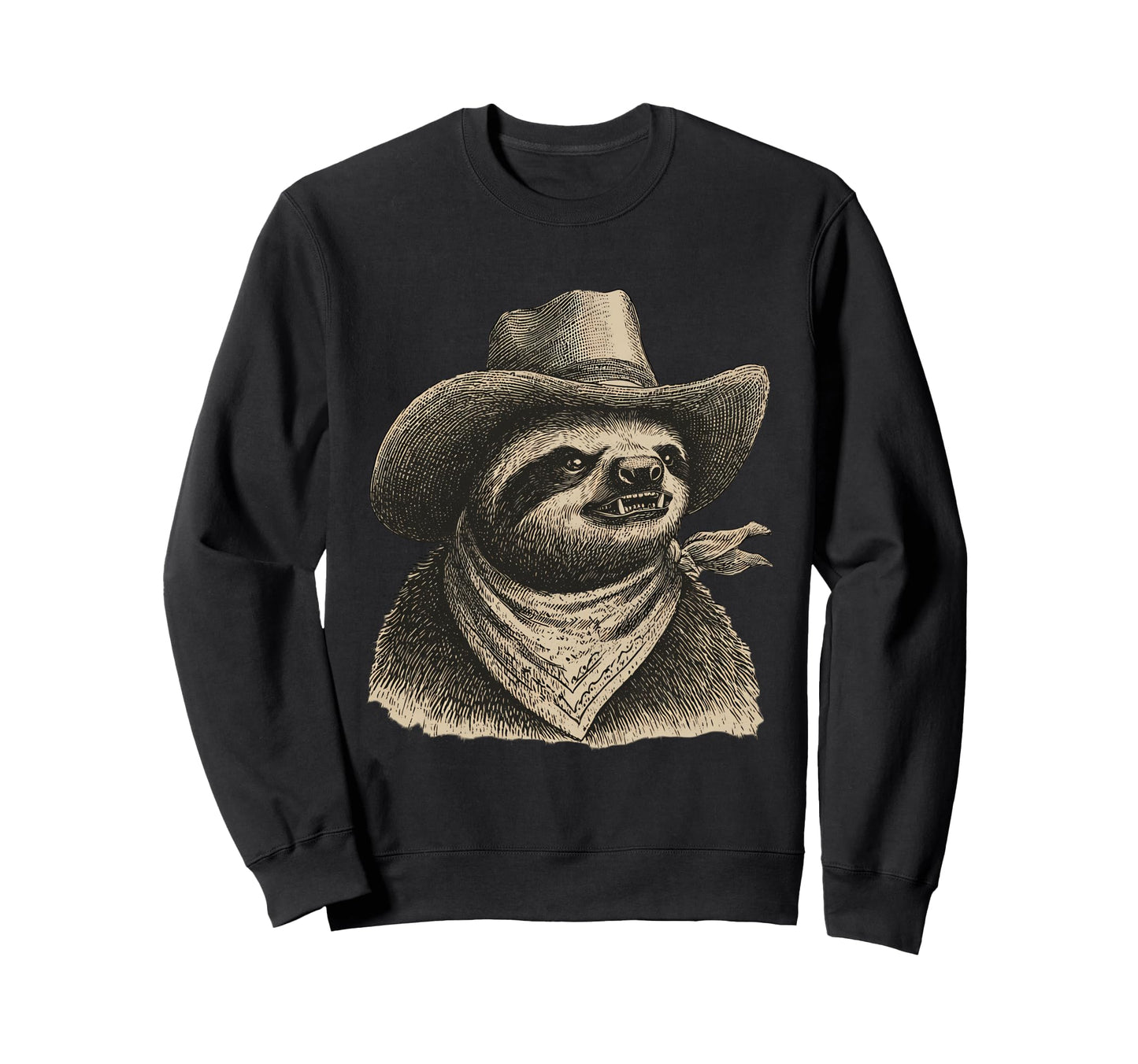 Country Cowboy Sloth Rodeo Cowgirl Sweatshirt - Minimalist Print Unisex - T-Shirt, Sweatshirt, Hoodie