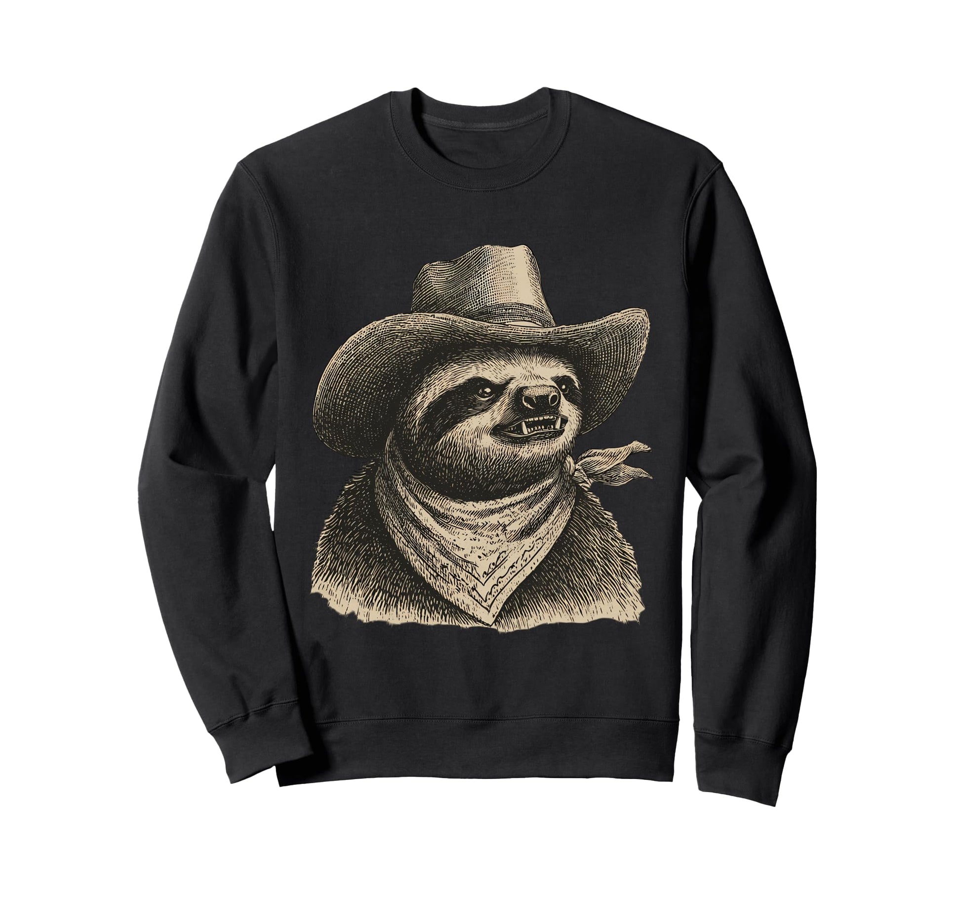 Country Cowboy Sloth Rodeo Cowgirl Sweatshirt - Minimalist Print Unisex - T-Shirt, Sweatshirt, Hoodie