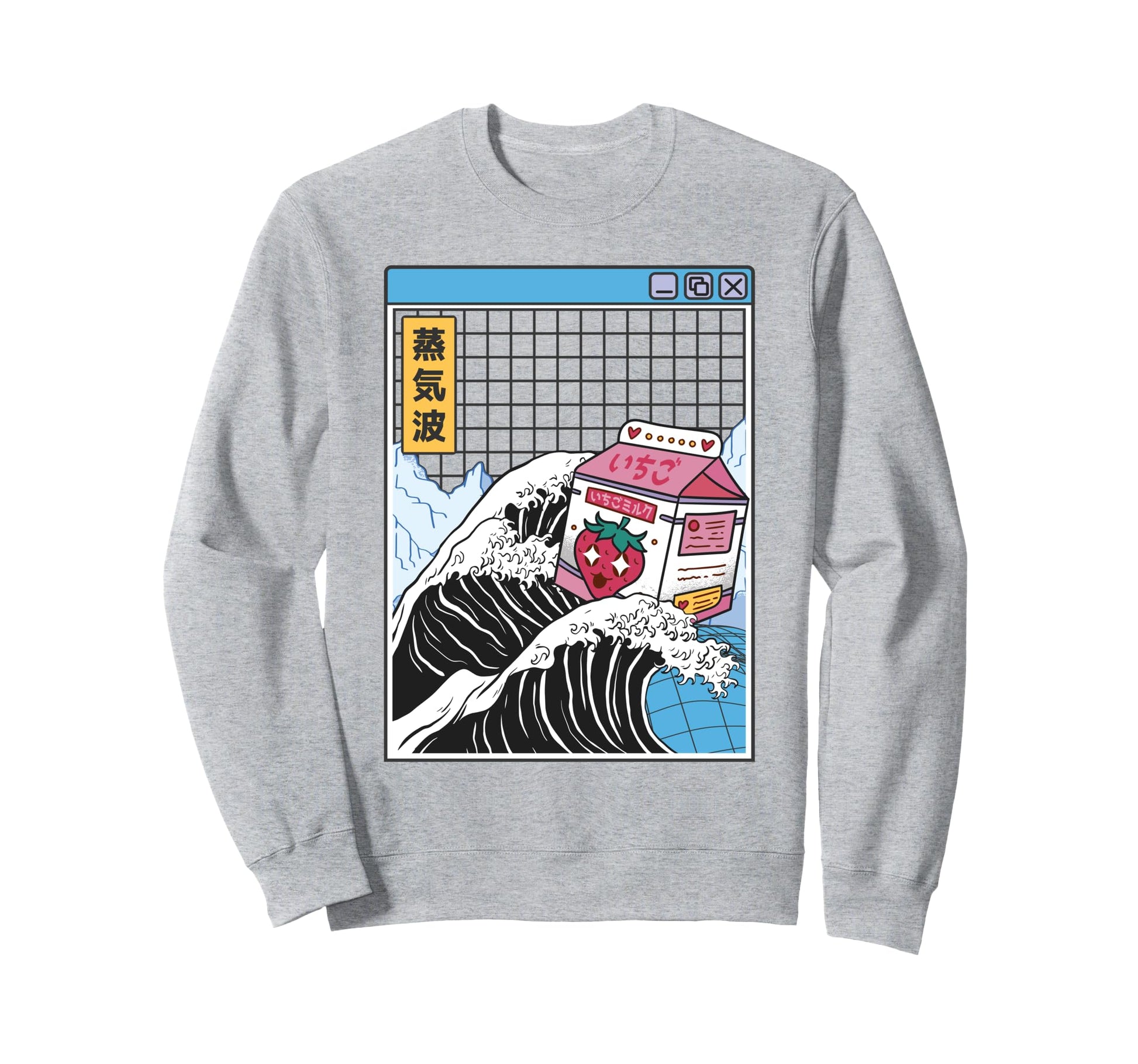 Strawberry Milk Kanagawa Wave Sweatshirt - Unique Graphic Men Women - T-Shirt, Sweatshirt, Hoodie