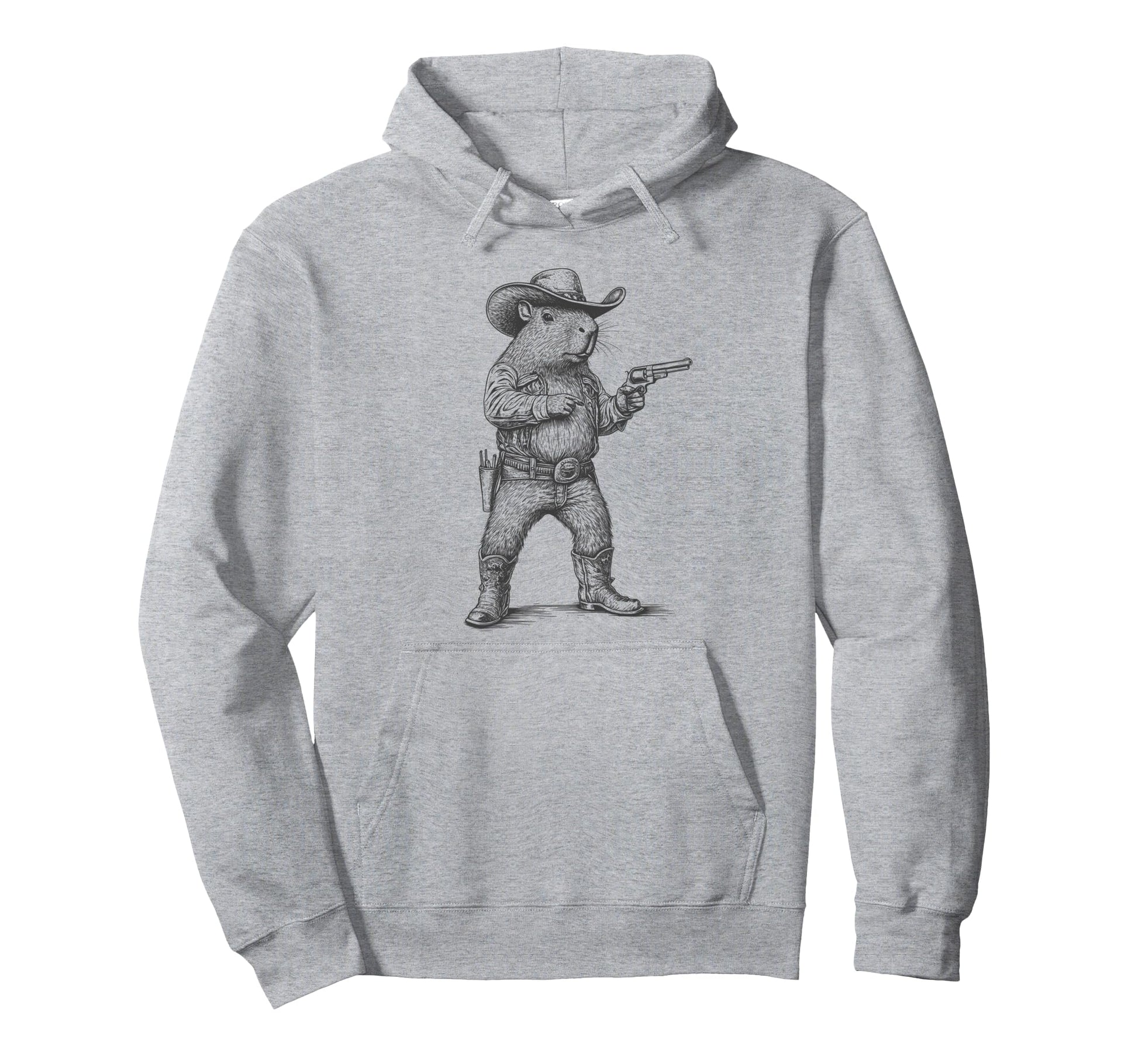Capybara Cowboy Hat Funny Western Hoodie - Custom Art Print for Adults - T-Shirt, Sweatshirt, Hoodie