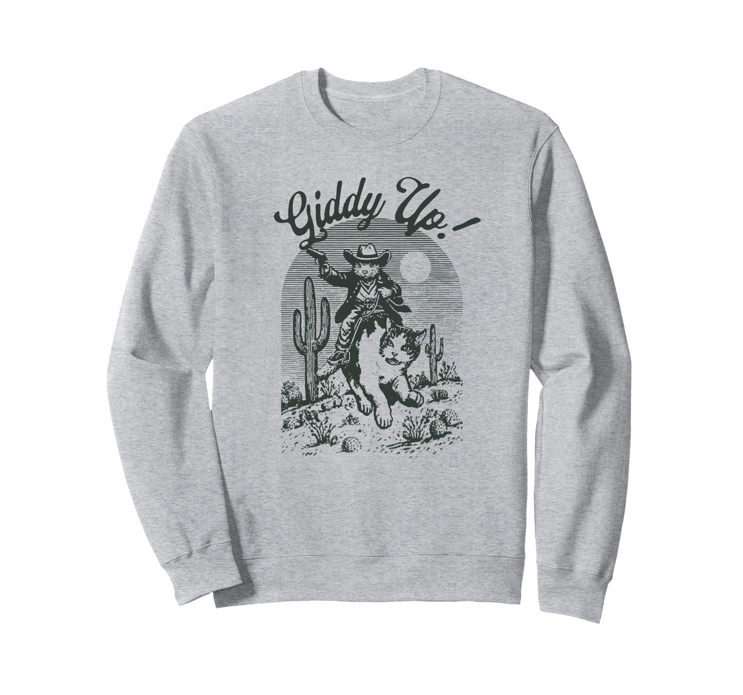 Cowboy Mouse Riding Cat Western Sweatshirt - Novelty Apparel Men Women - T-Shirt, Sweatshirt, Hoodie