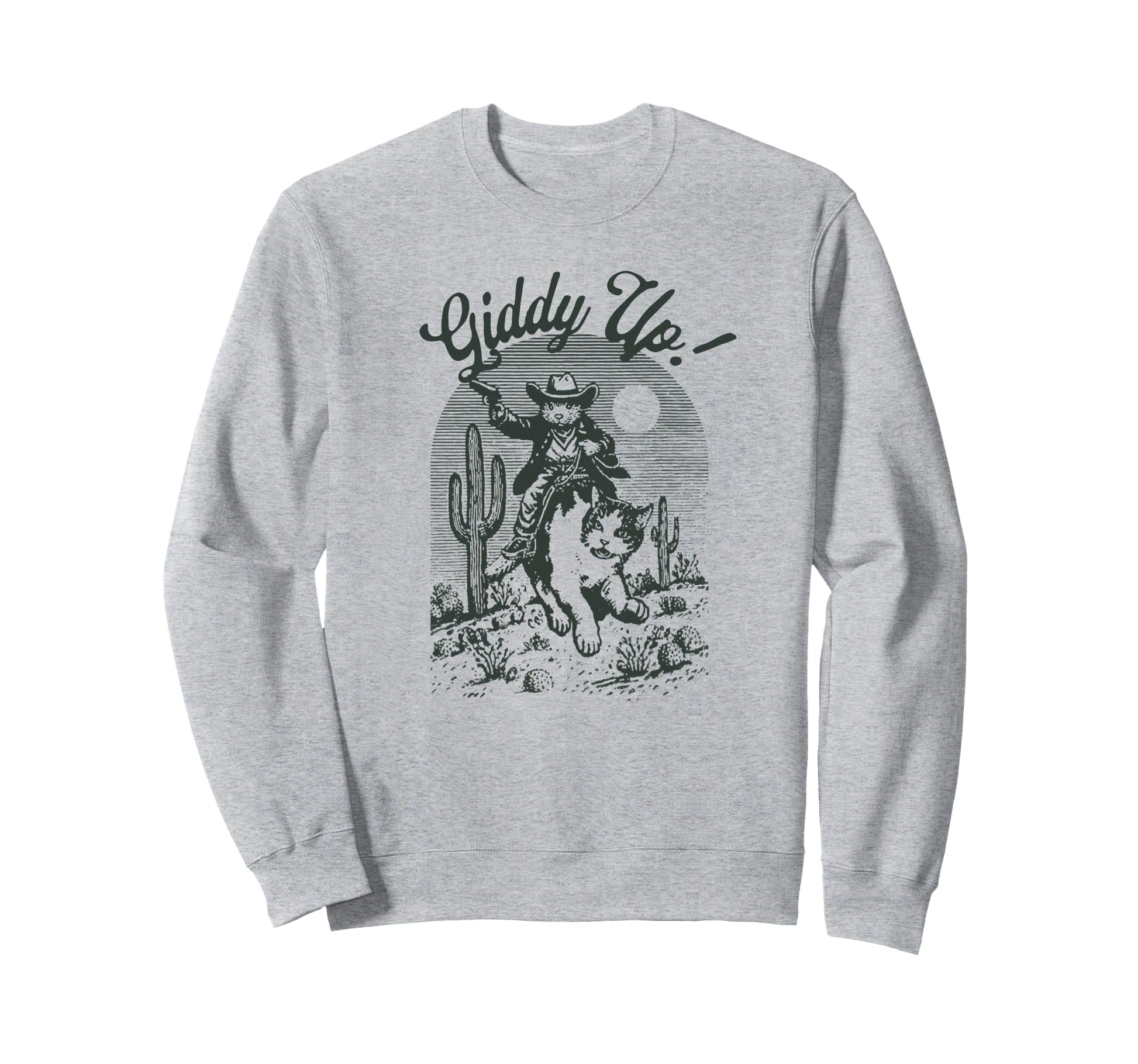 Cowboy Mouse Riding Cat Western Sweatshirt - Novelty Apparel Men Women - T-Shirt, Sweatshirt, Hoodie