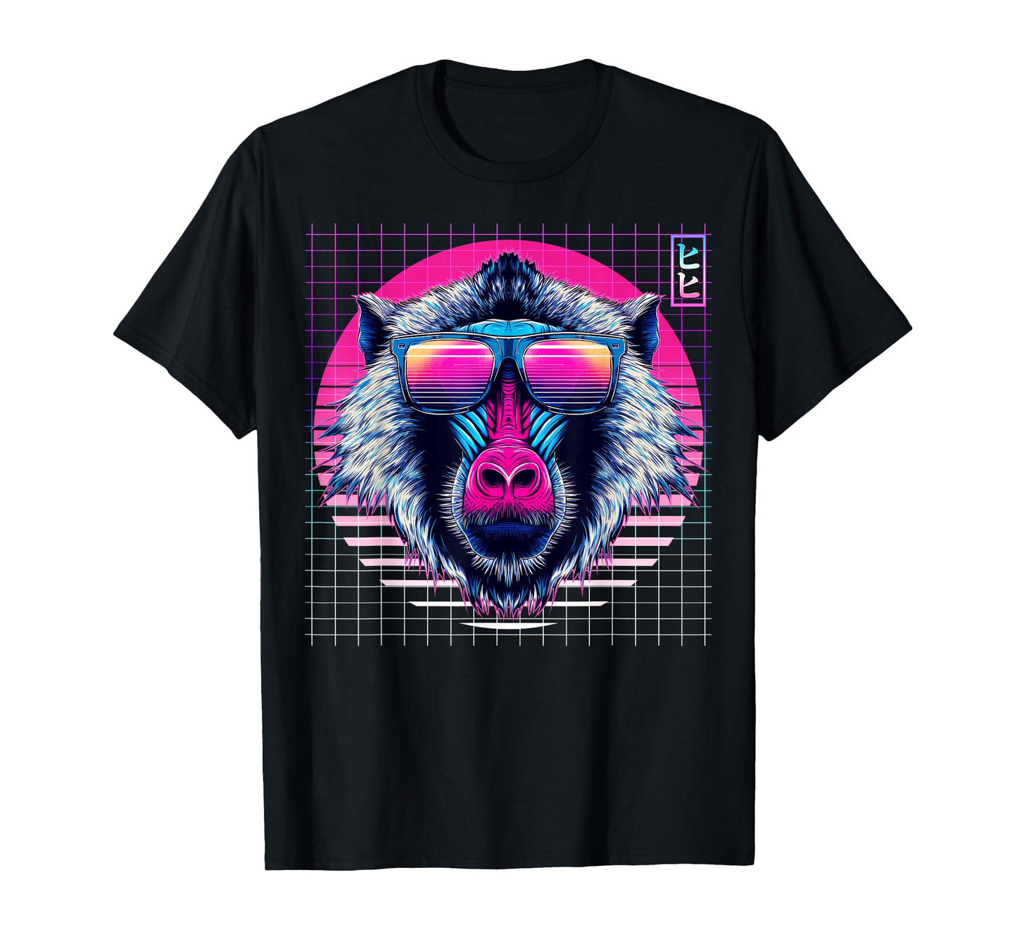 Baboon Sunglasses Monkey Vaporwave T-Shirt - Aesthetic Graphic for Adults - T-Shirt, Sweatshirt, Hoodie