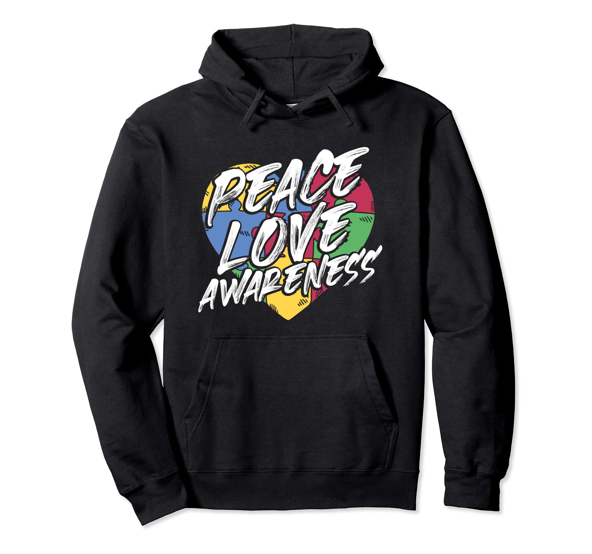 Peace Love And Awareness Hoodie - Casual Everyday Wear for Adults - T-Shirt, Sweatshirt, Hoodie