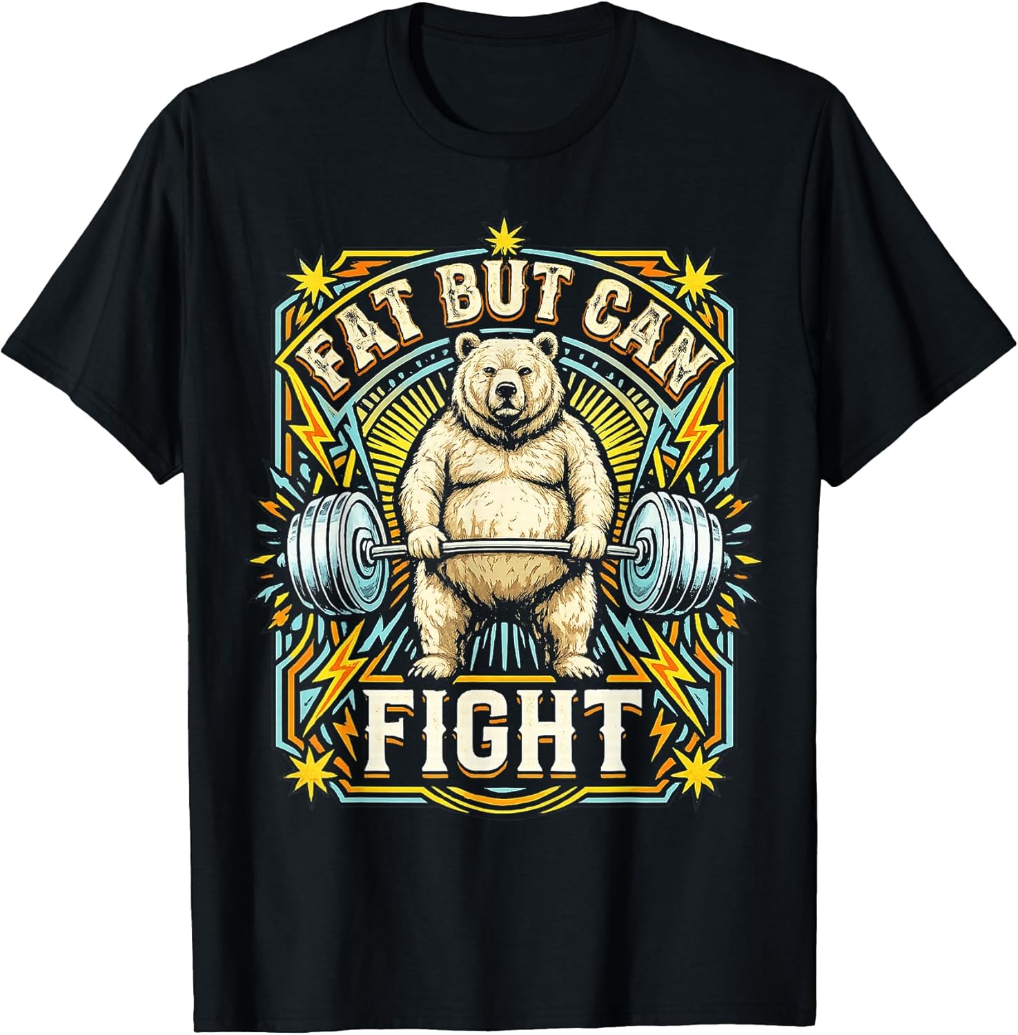 Fat But Can Fight Gym Workout Cardio Gift - Adult & Kids T-Shirts, Sweatshirts & Hoodies apparel design preview 1