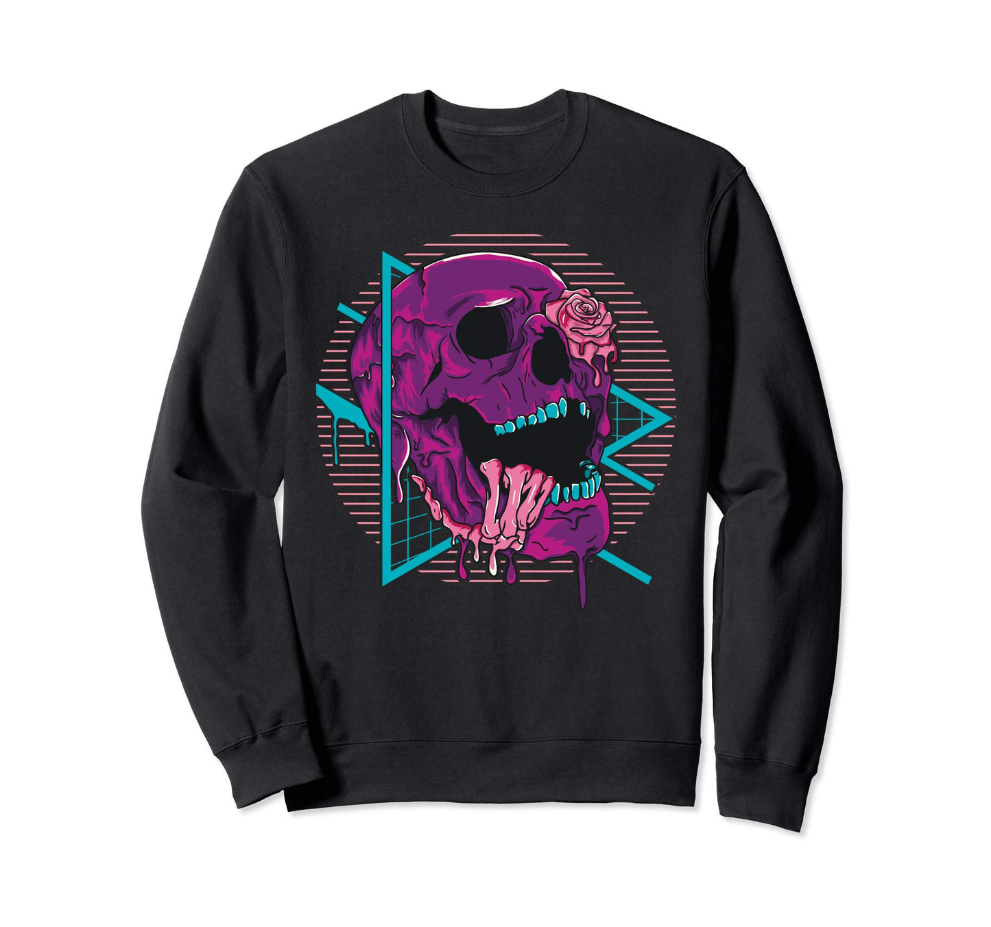 Vaporwave Aesthetic Skull Vaporwave Sweatshirt - Trendy Graphic for Adults - T-Shirt, Sweatshirt, Hoodie