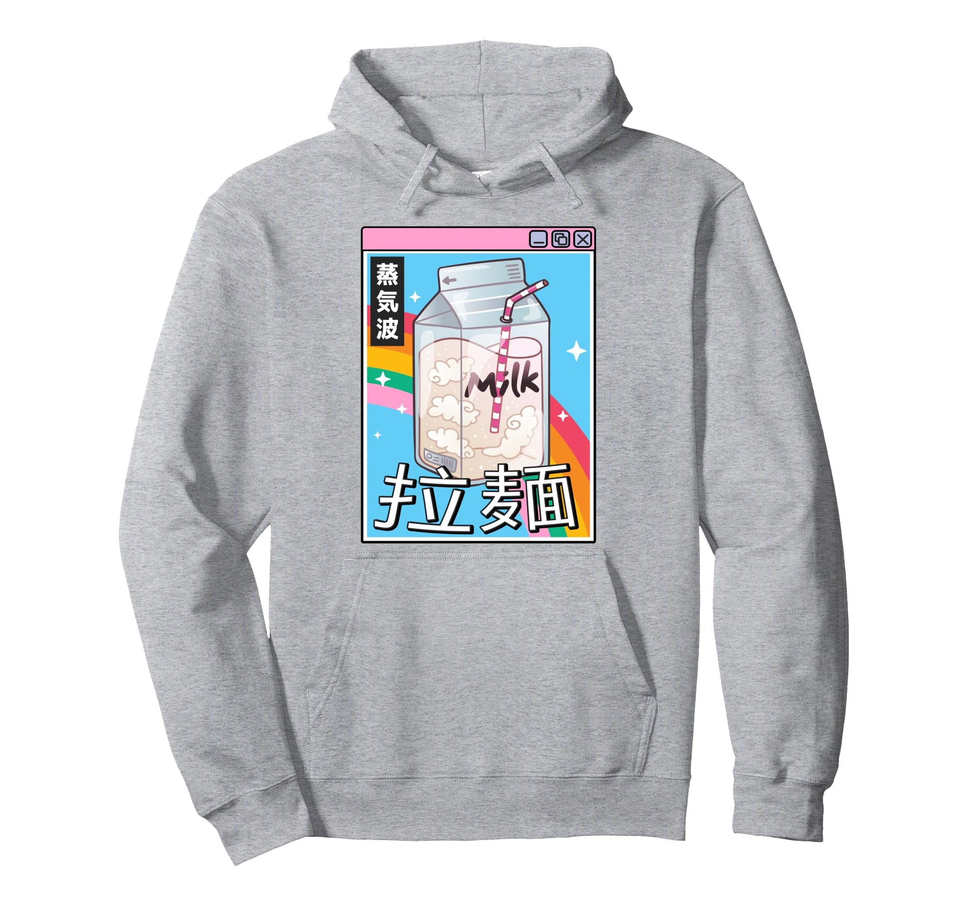 Japan Milk Carton Kawaii Rainbow Hoodie - Casual Everyday Wear Unisex - T-Shirt, Sweatshirt, Hoodie