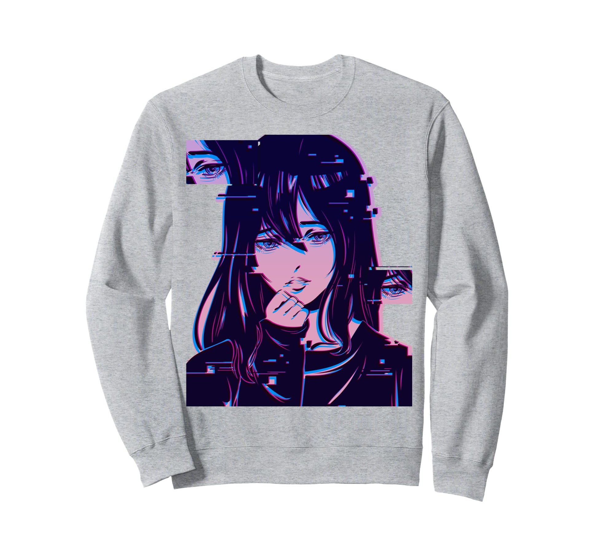 Sad Anime Japanese Vaporwave Sweatshirt - Custom Art Print for Adults - T-Shirt, Sweatshirt, Hoodie