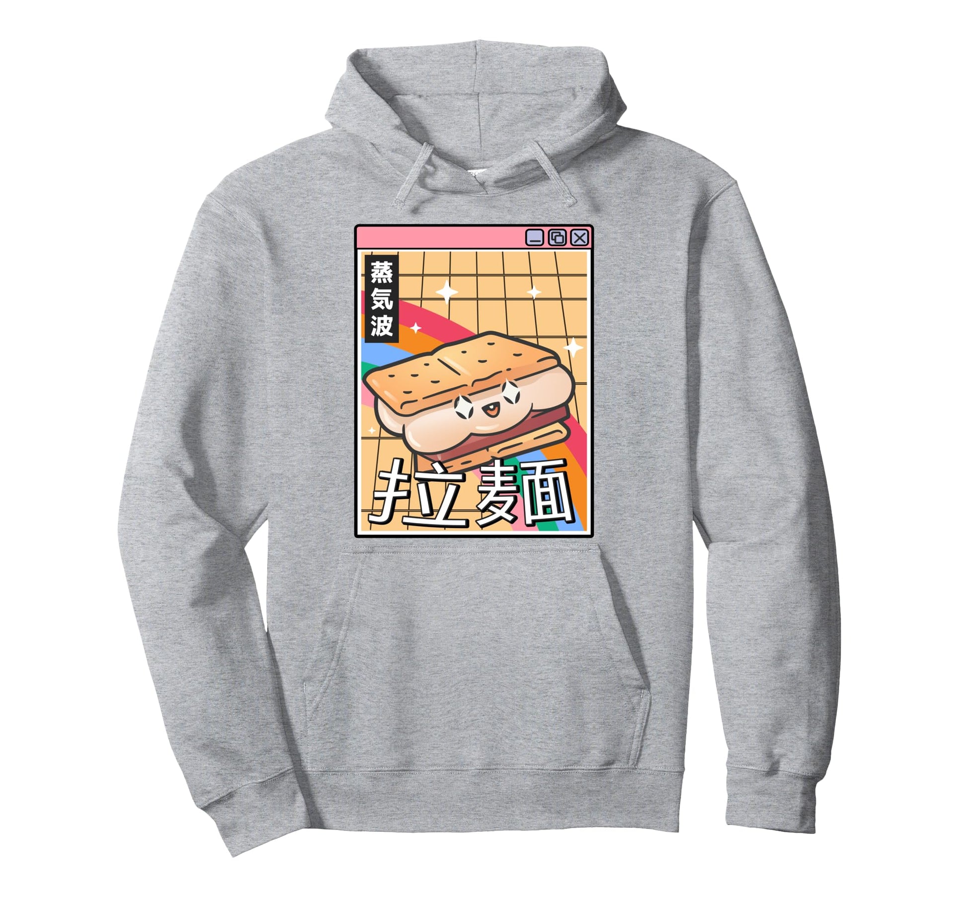 Japanese Smore Kawaii Grid Vaporwave Hoodie - Fun Novelty Design Unisex - T-Shirt, Sweatshirt, Hoodie