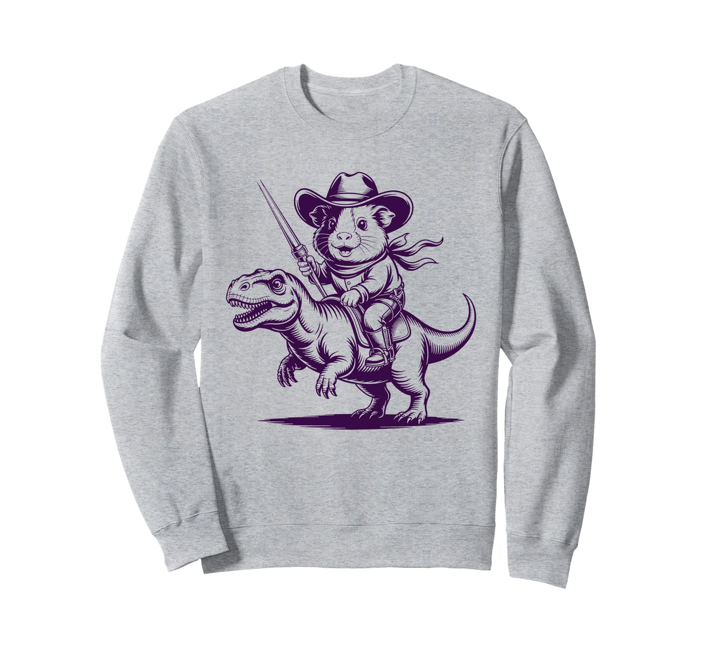 Guinea Pig Cowboy Dinosaur Sweatshirt - Trendy Graphic for Adults - T-Shirt, Sweatshirt, Hoodie