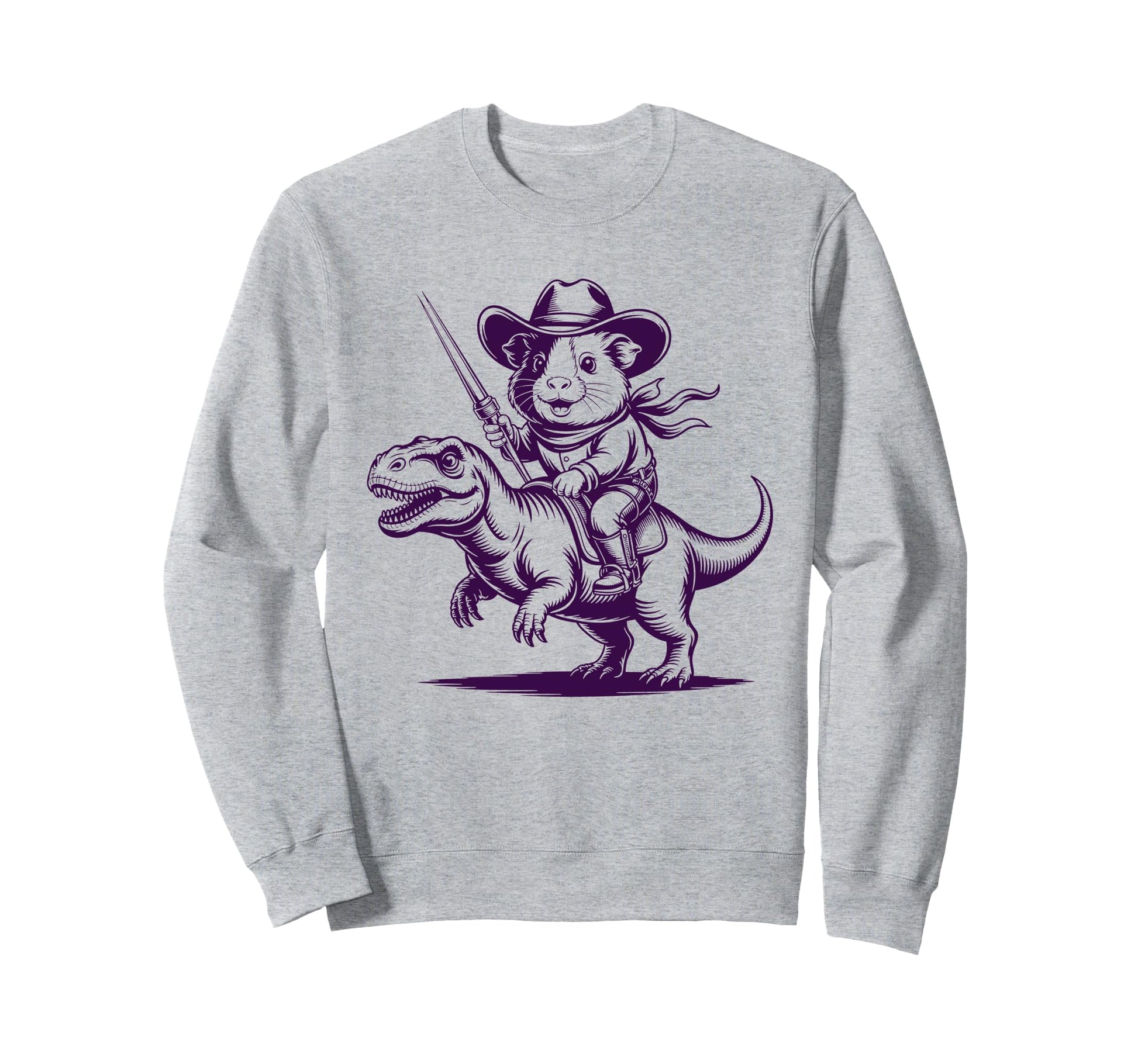 Guinea Pig Cowboy Dinosaur Sweatshirt - Trendy Graphic for Adults - T-Shirt, Sweatshirt, Hoodie