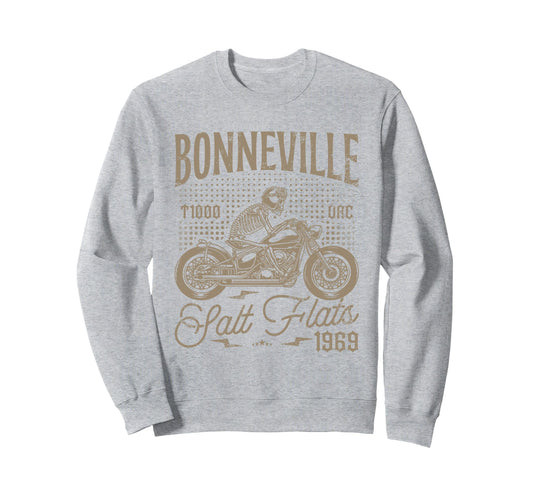 Bonneville Salt Flats Motorcycle Sweatshirt - Custom Art Print Men Women - T-Shirt, Sweatshirt, Hoodie