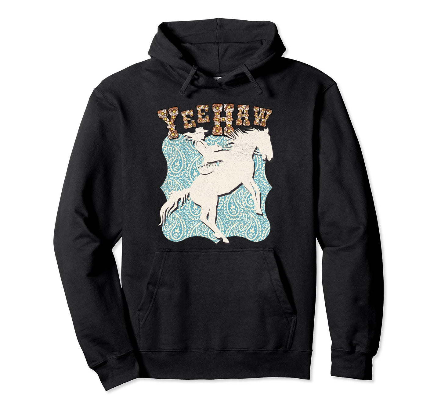 Western Yeehaw Howdy Cowgirl Bandana Hoodie - Aesthetic Graphic for Adults - T-Shirt, Sweatshirt, Hoodie