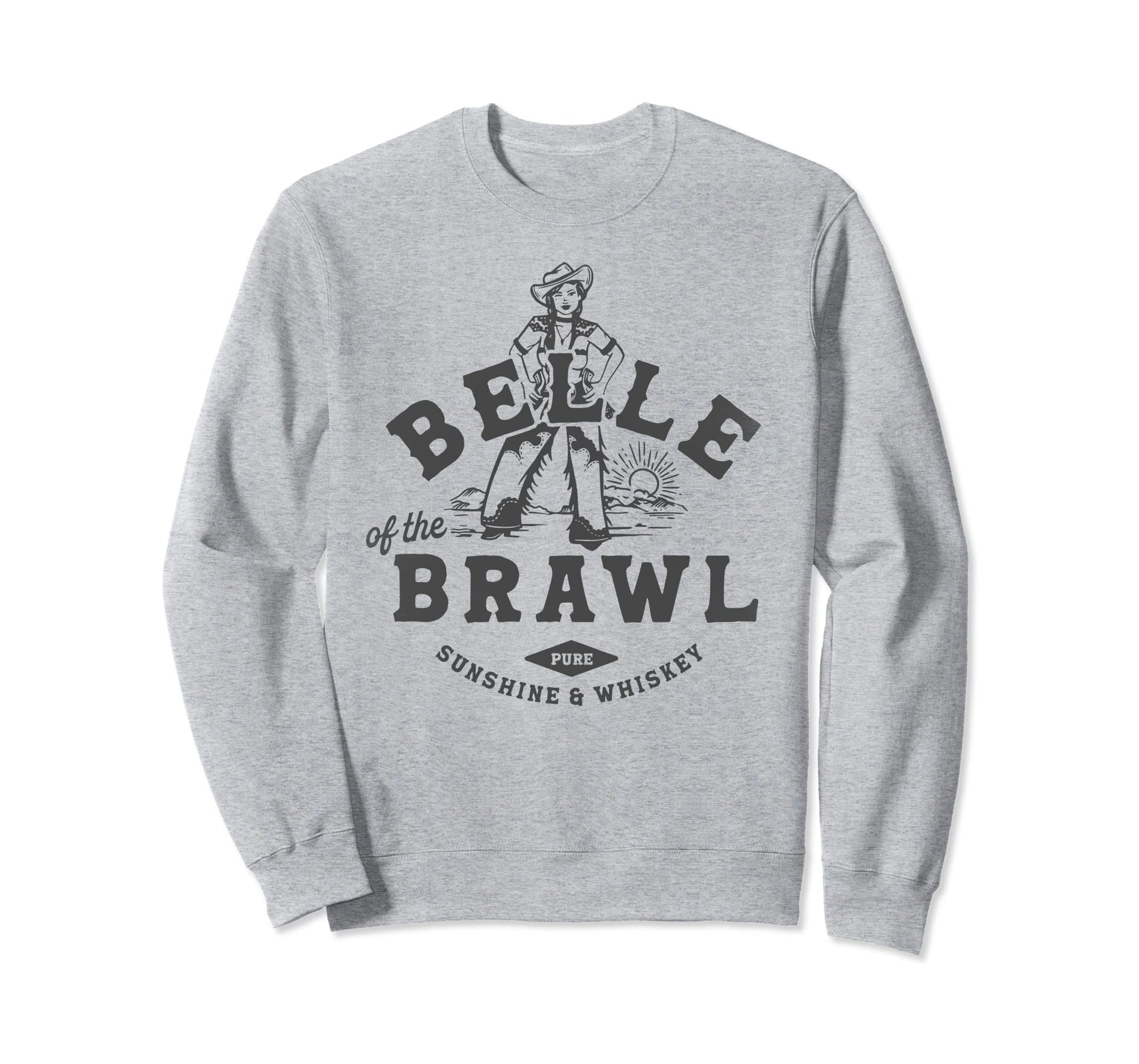 Belle Brawl Western Cowgirl Outlaw Sweatshirt - Custom Art Print Unisex - T-Shirt, Sweatshirt, Hoodie