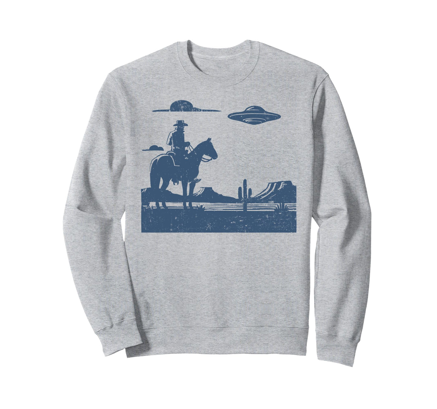 Western Cowboy Ufo Sweatshirt - Graphic Print for Adults - T-Shirt, Sweatshirt, Hoodie