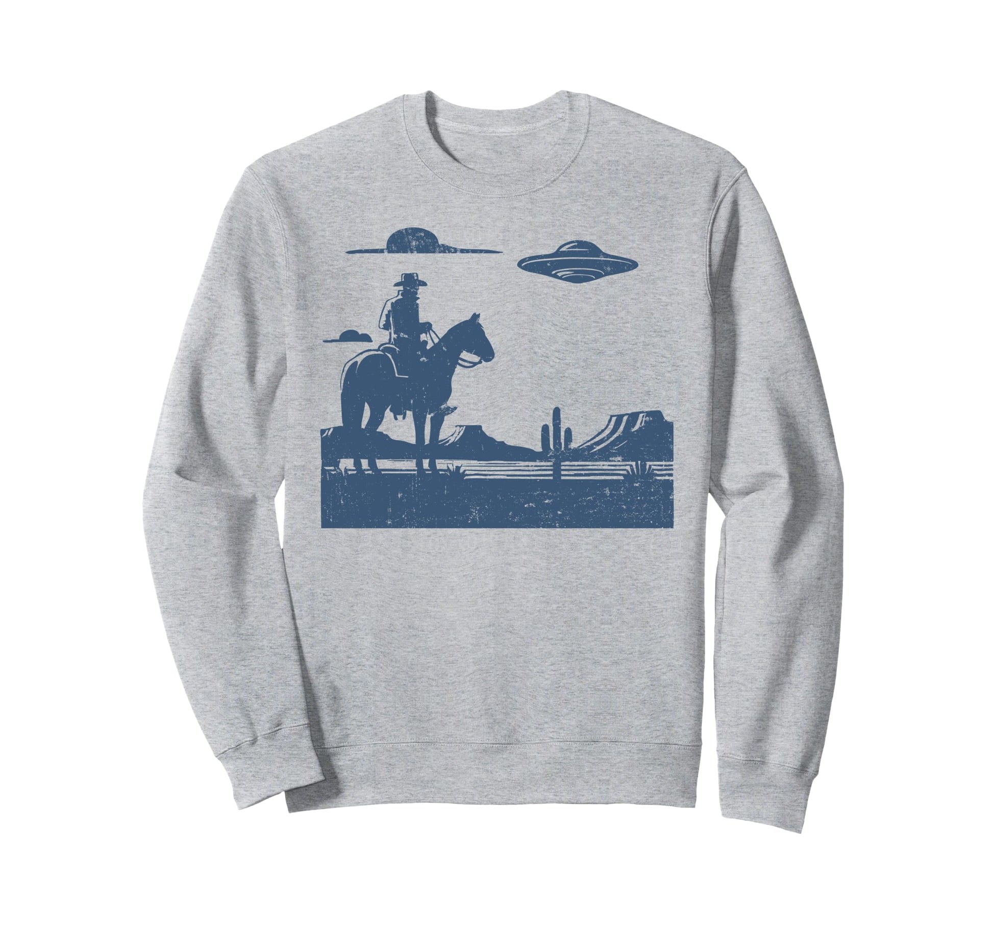 Western Cowboy Ufo Sweatshirt - Graphic Print for Adults - T-Shirt, Sweatshirt, Hoodie