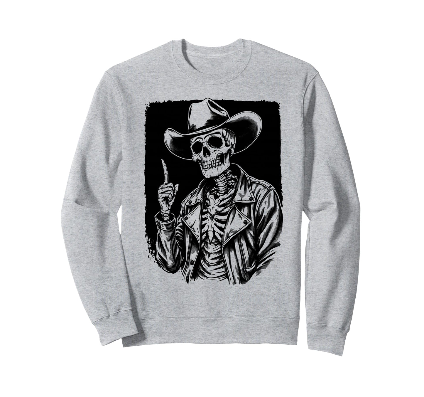 Cowboy Skeleton Western Sweatshirt - Fun Novelty Design Men Women - T-Shirt, Sweatshirt, Hoodie