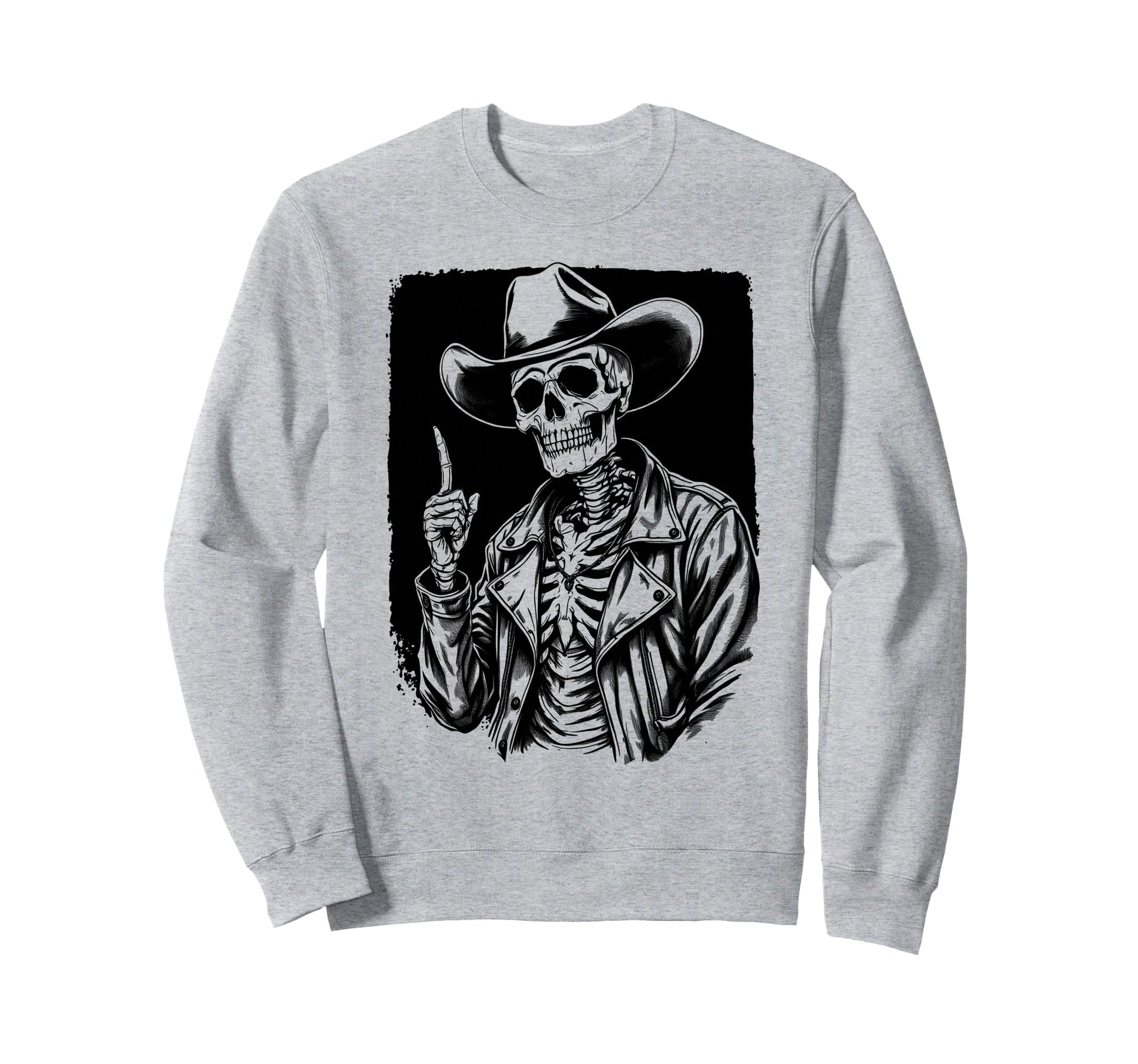 Cowboy Skeleton Western Sweatshirt - Fun Novelty Design Men Women - T-Shirt, Sweatshirt, Hoodie