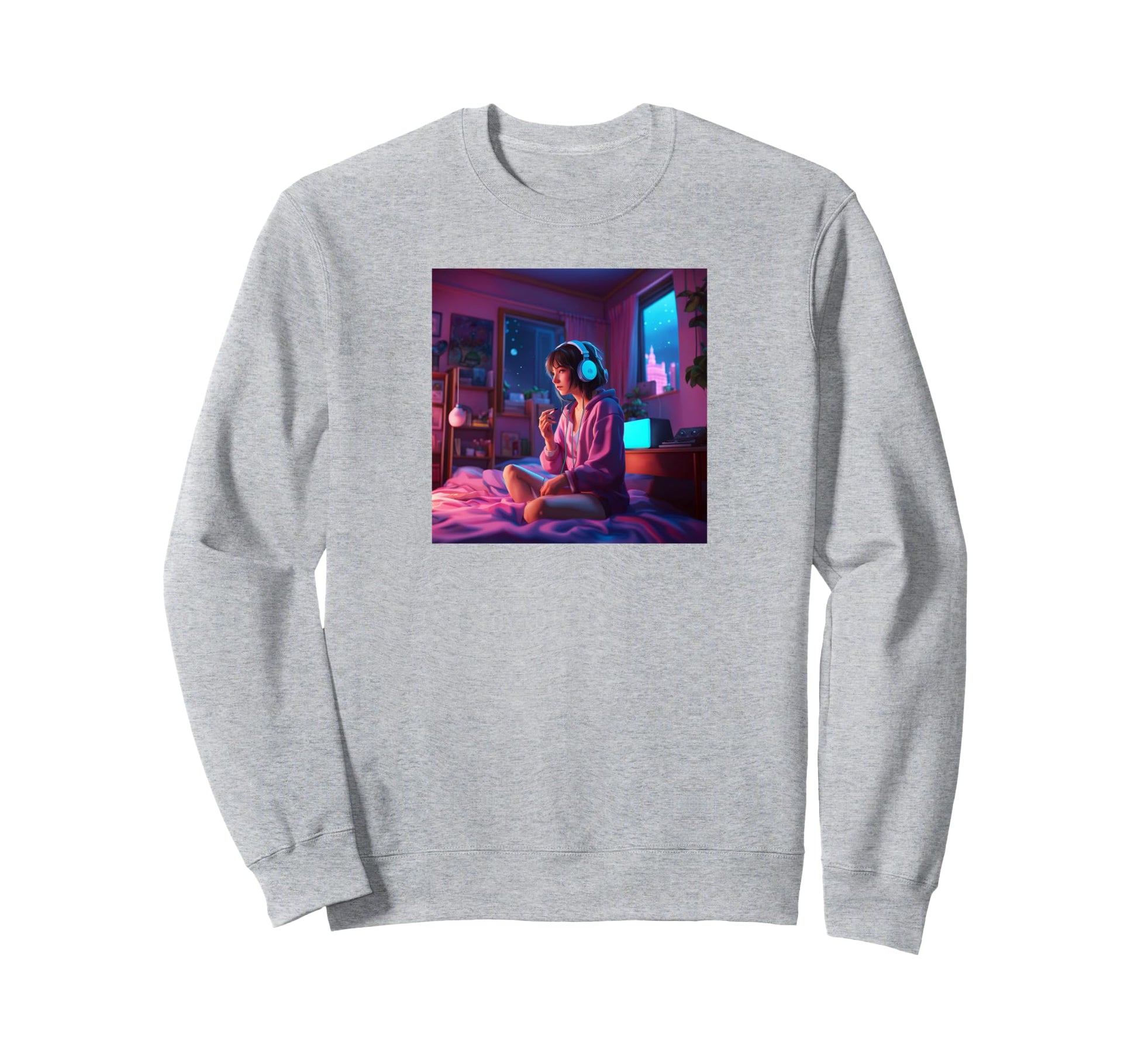 Anime Gamer Music Vaporwave Sweatshirt - Unique Graphic Men Women - T-Shirt, Sweatshirt, Hoodie