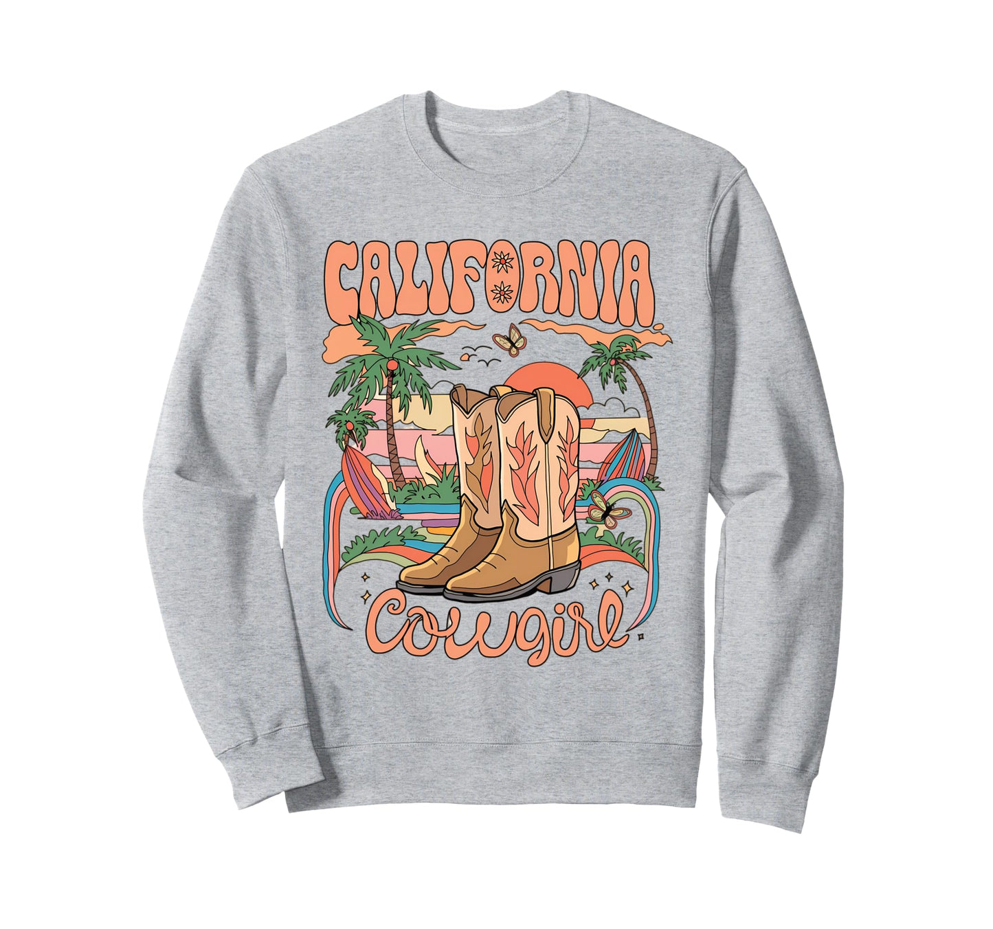 California Cowgirl Western Boots Sweatshirt - Trendy Graphic for Adults - T-Shirt, Sweatshirt, Hoodie
