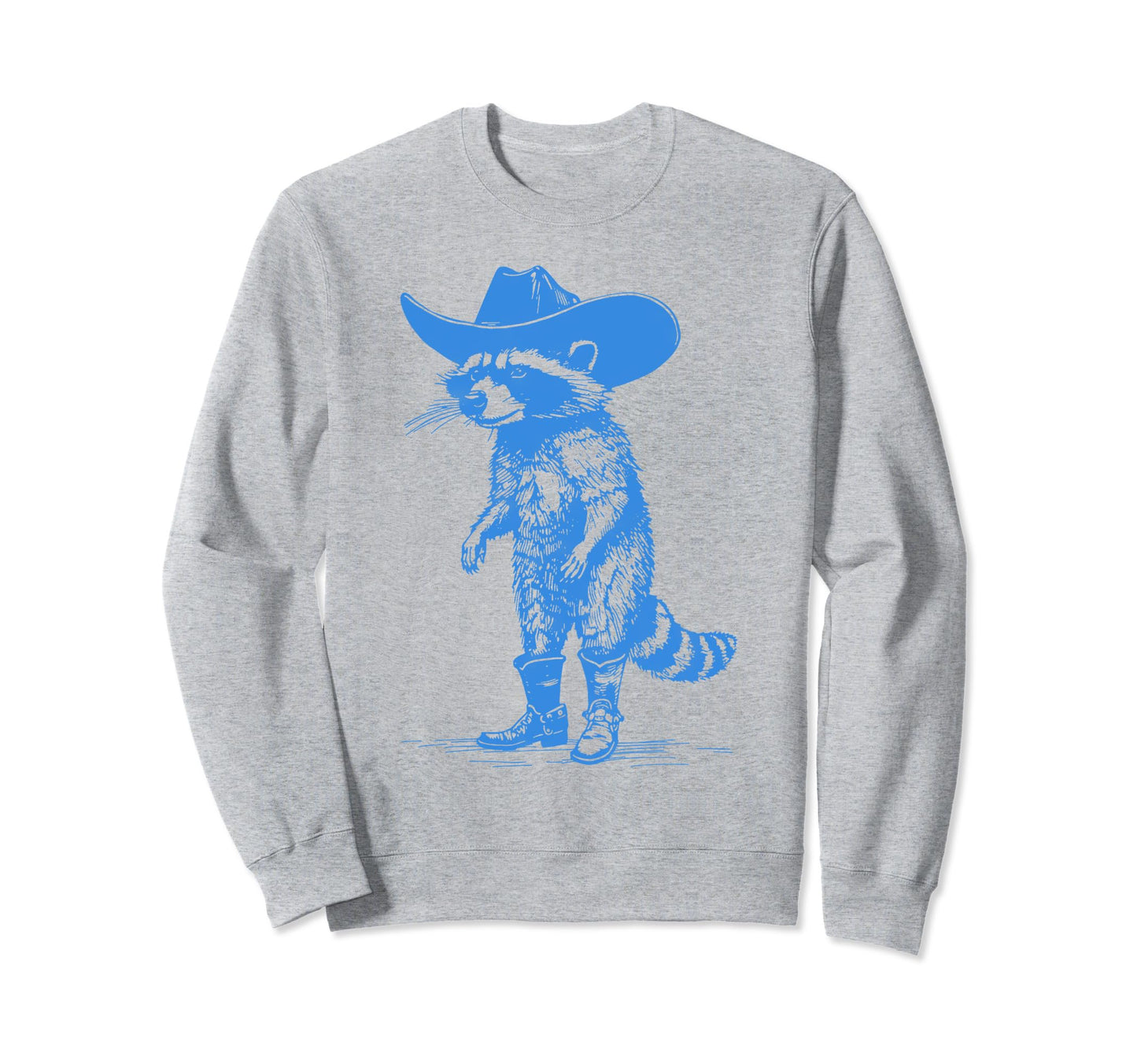 Cowboy Cowgirl Raccoon Funny Western Sweatshirt - Unique Graphic Unisex - T-Shirt, Sweatshirt, Hoodie