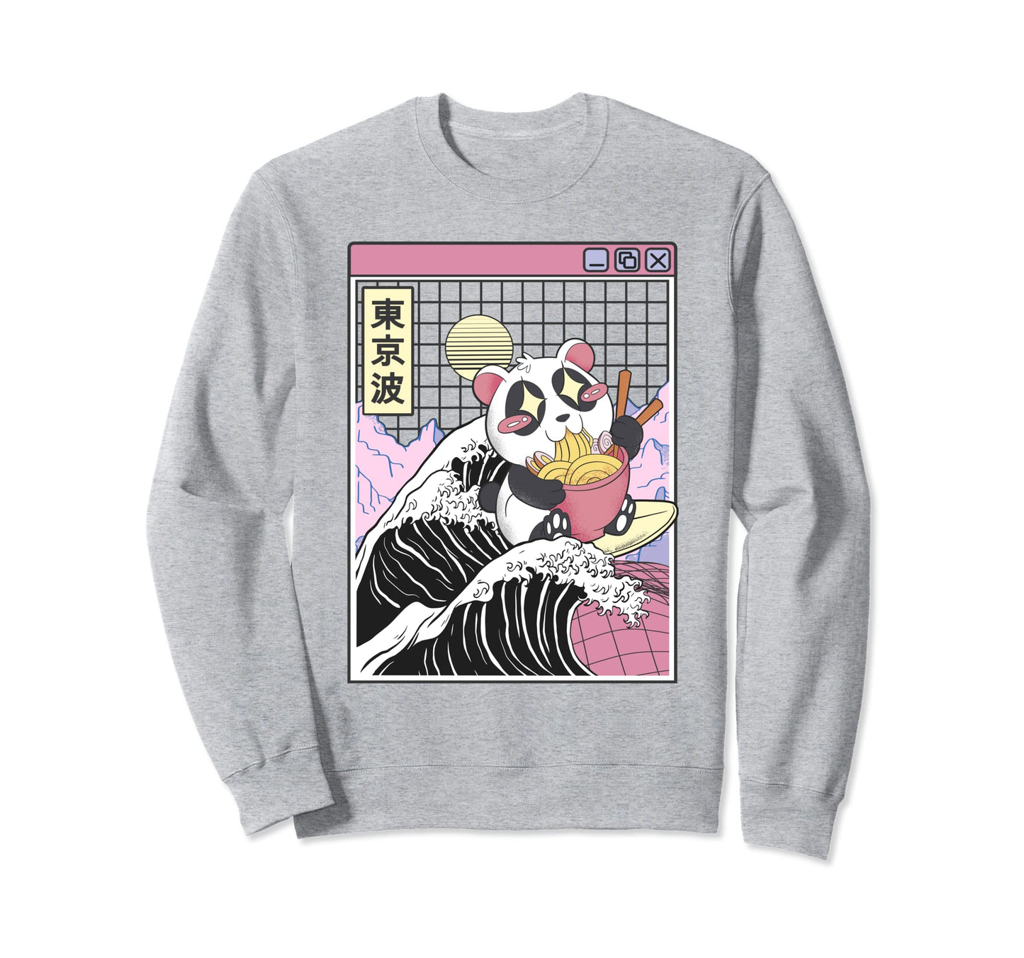 Panda Bear Ramen Japanese Sweatshirt - Casual Everyday Wear for Adults - T-Shirt, Sweatshirt, Hoodie