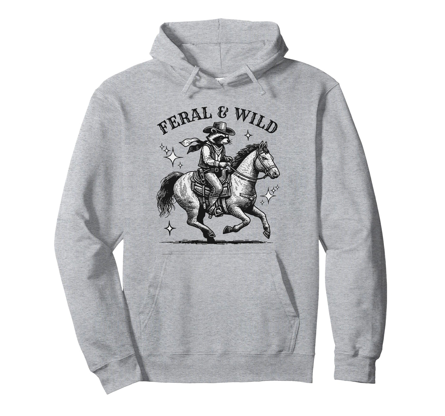 Raccoon Cowboy Feral Wild Raccoon Cowboy Hoodie - Unique Graphic for Adults - T-Shirt, Sweatshirt, Hoodie