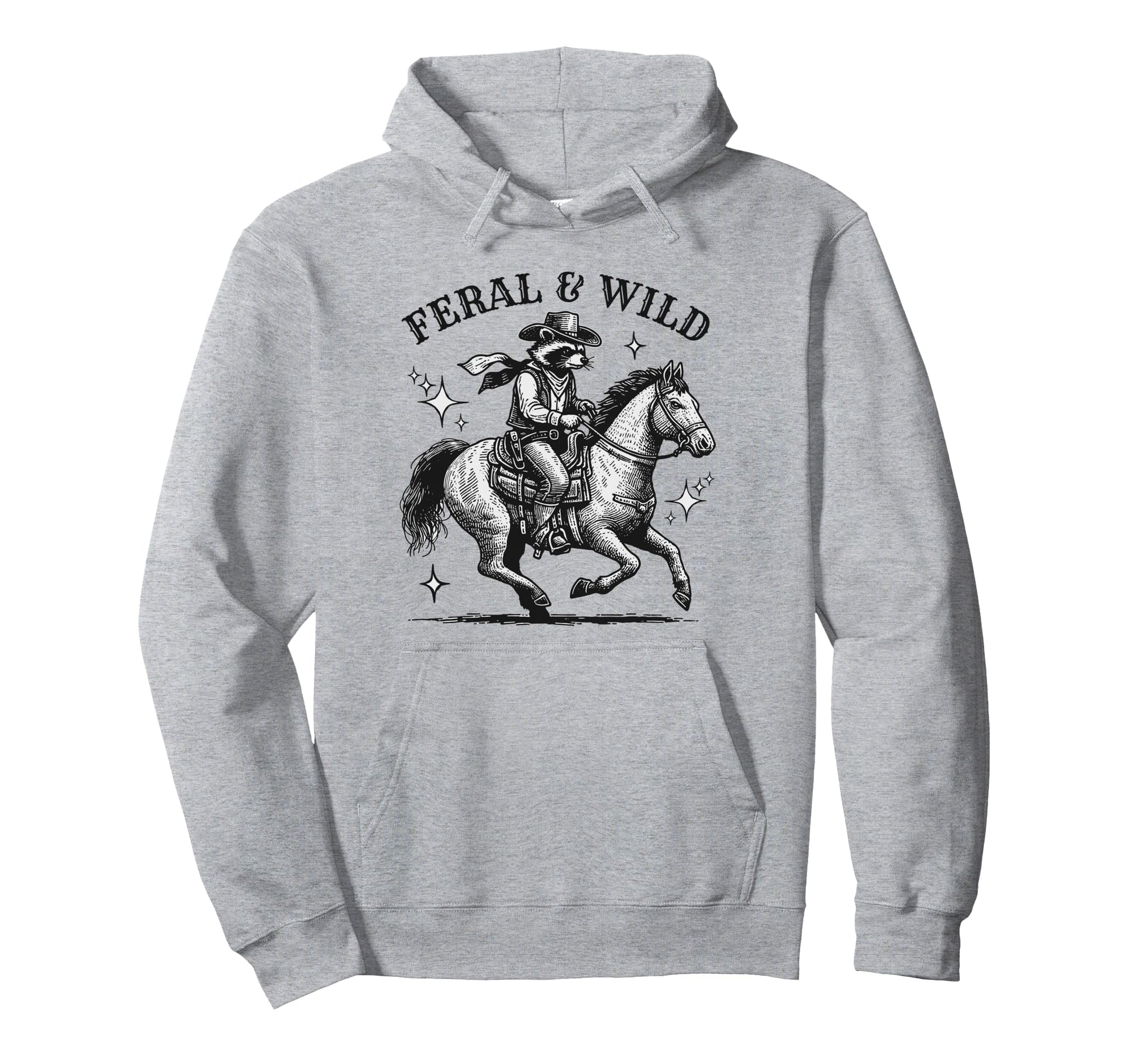 Raccoon Cowboy Feral Wild Raccoon Cowboy Hoodie - Unique Graphic for Adults - T-Shirt, Sweatshirt, Hoodie