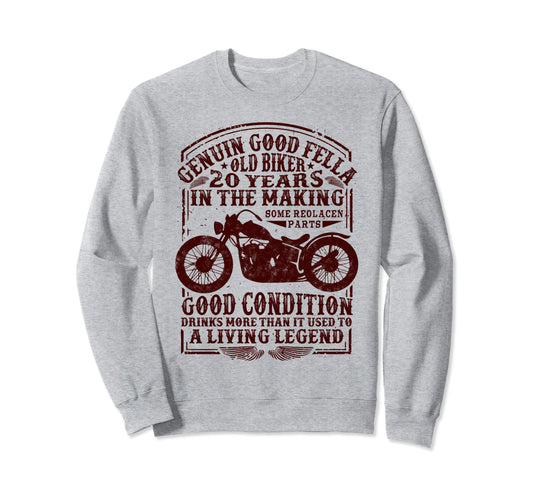 20 Years Old Biker Birthday Sweatshirt - Fun Novelty Design Unisex - T-Shirt, Sweatshirt, Hoodie
