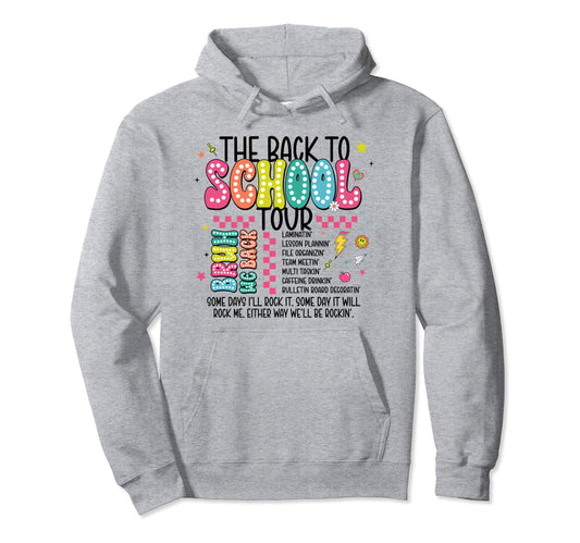 Back To School Tour Groovy Colorful Hoodie - Fun Novelty Design Unisex - T-Shirt, Sweatshirt, Hoodie