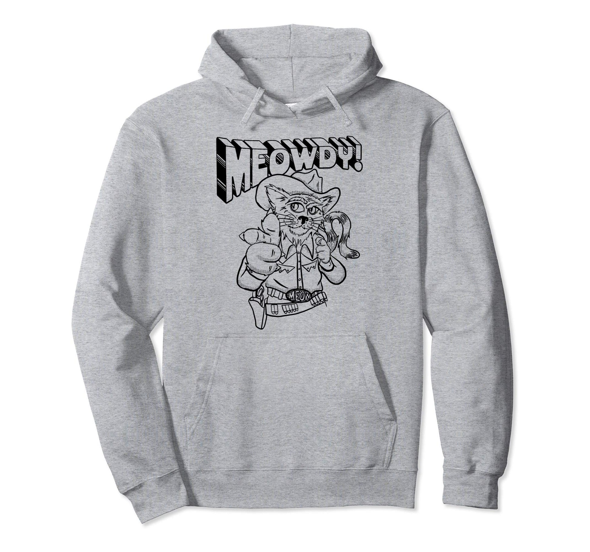 Meowdy Partner Funny Cowboy Cat Western Hoodie - Unique Graphic Men Women - T-Shirt, Sweatshirt, Hoodie