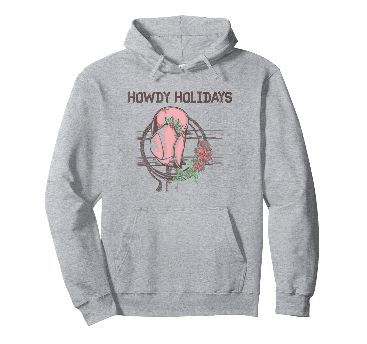 Howdy Holidays Cowboy Hat Logo Hoodie - Streetwear Style Unisex - T-Shirt, Sweatshirt, Hoodie