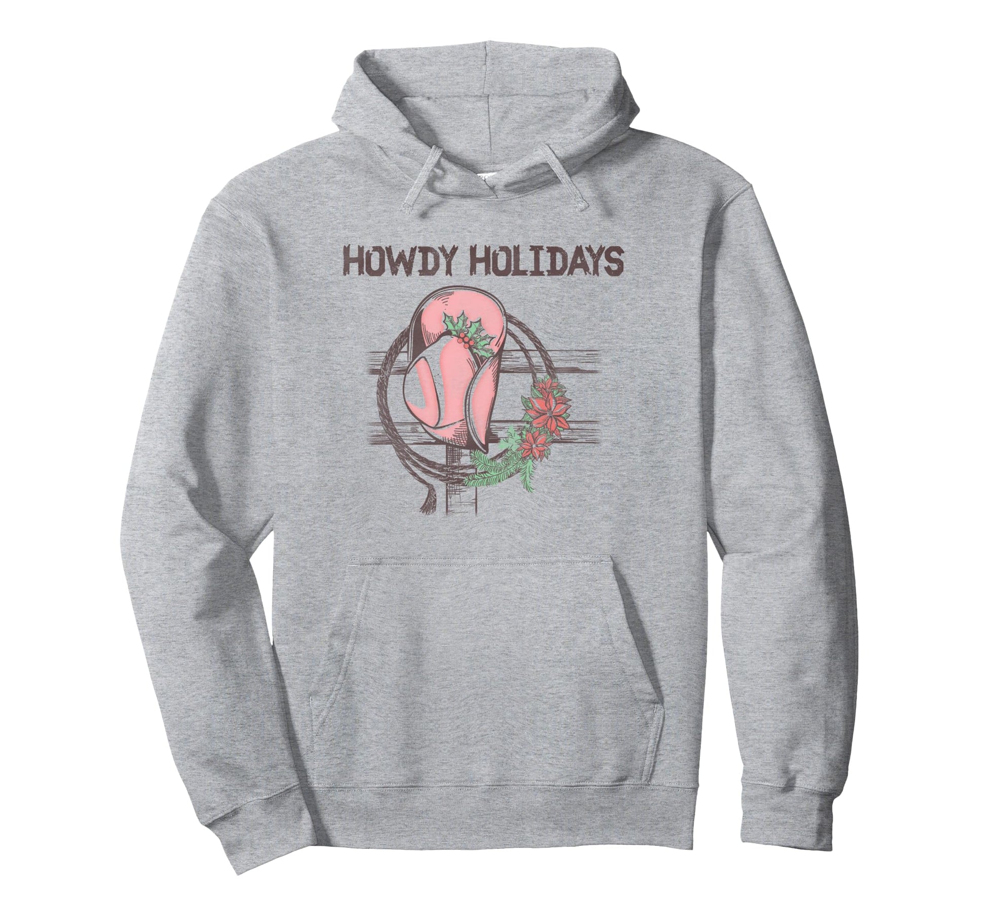 Howdy Holidays Cowboy Hat Logo Hoodie - Streetwear Style Unisex - T-Shirt, Sweatshirt, Hoodie