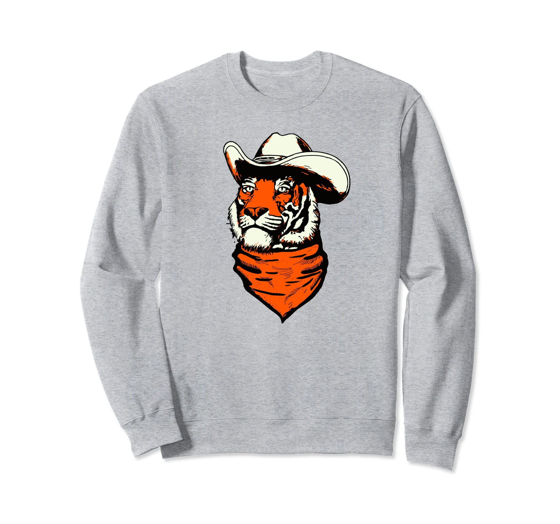 Funny Cowboy Tiger Country Western Sweatshirt - Graphic Print Men Women - T-Shirt, Sweatshirt, Hoodie