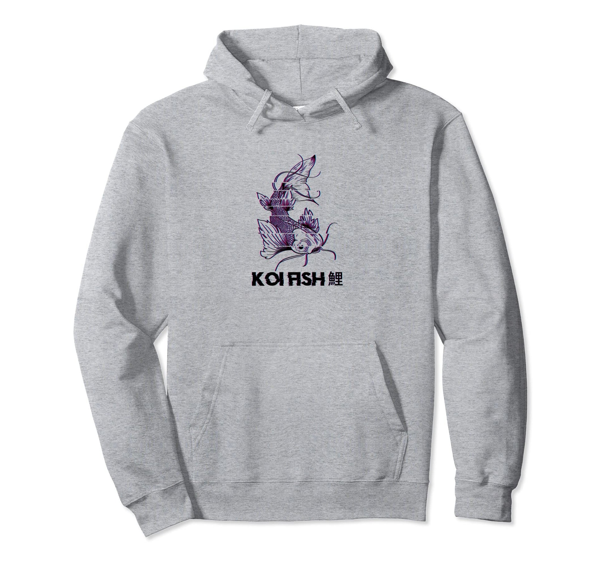 Glitch Effect Japanese Koi Fish Hoodie - Unique Graphic for Adults - T-Shirt, Sweatshirt, Hoodie