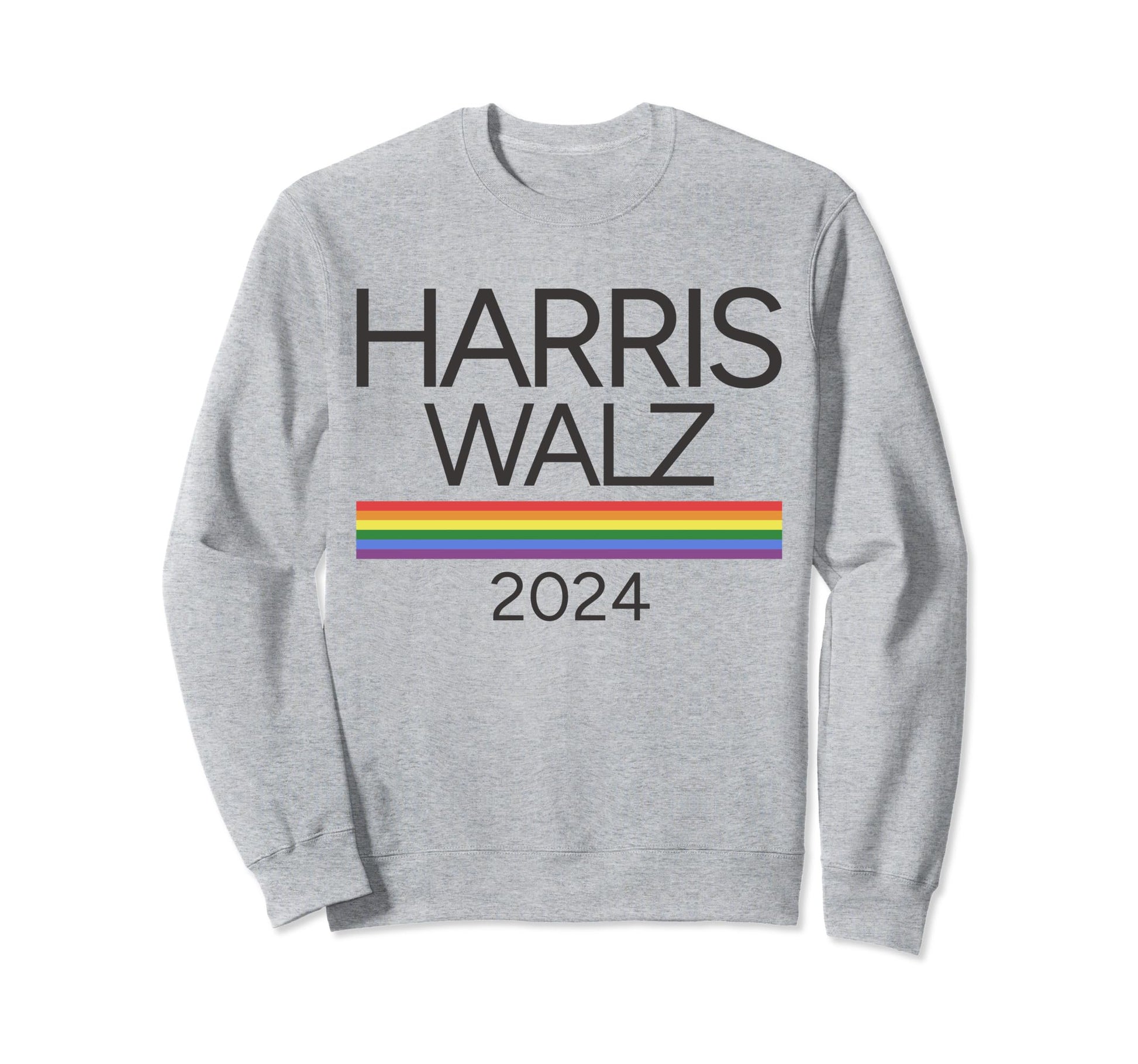 Harris Walz 2024 Rainbow Pride Flag Sweatshirt - Trendy Graphic for Adults - T-Shirt, Sweatshirt, Hoodie