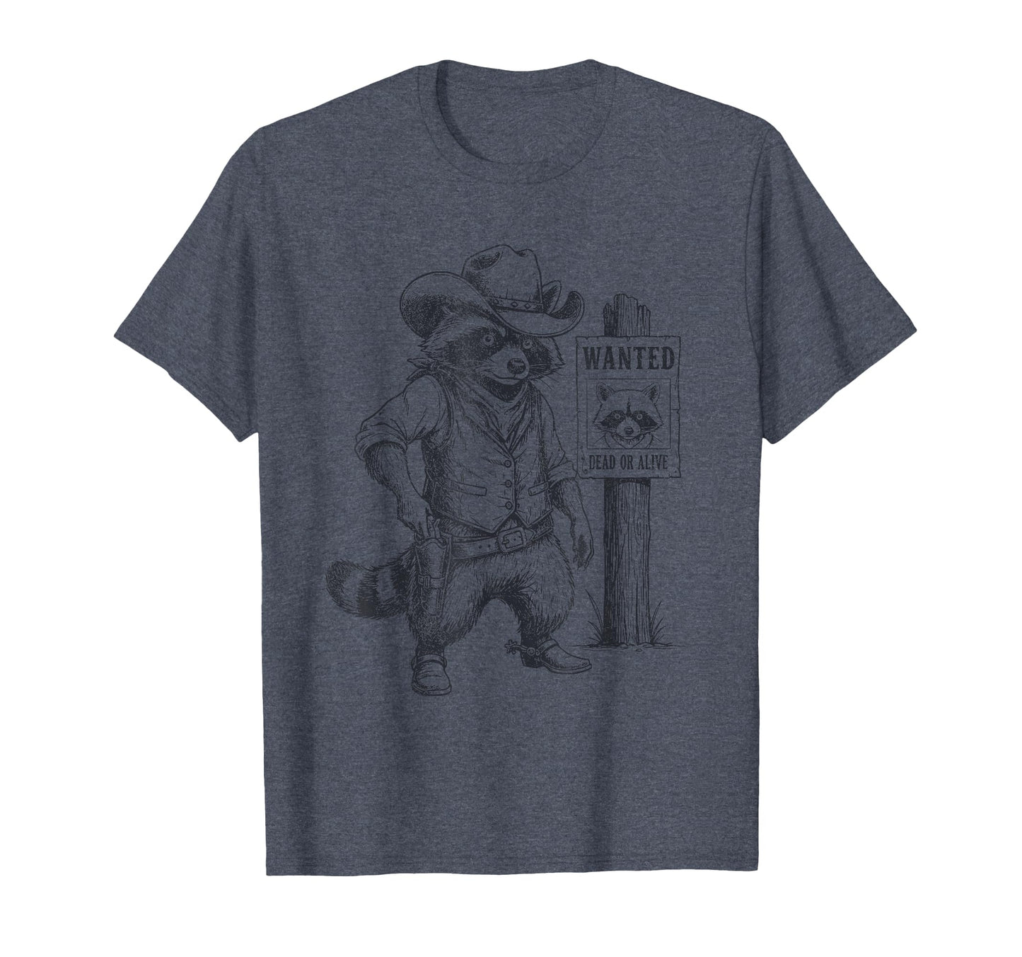 Raccoon Cowboy Western Outlaw T-Shirt - Aesthetic Graphic for Adults - T-Shirt, Sweatshirt, Hoodie