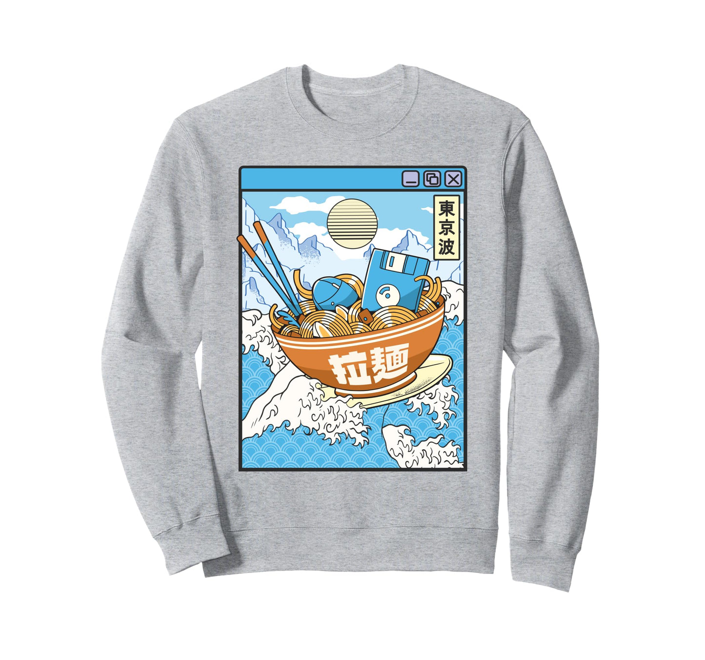 Surfing Digital Ramen Bowl Sweatshirt - Custom Art Print Men Women - T-Shirt, Sweatshirt, Hoodie