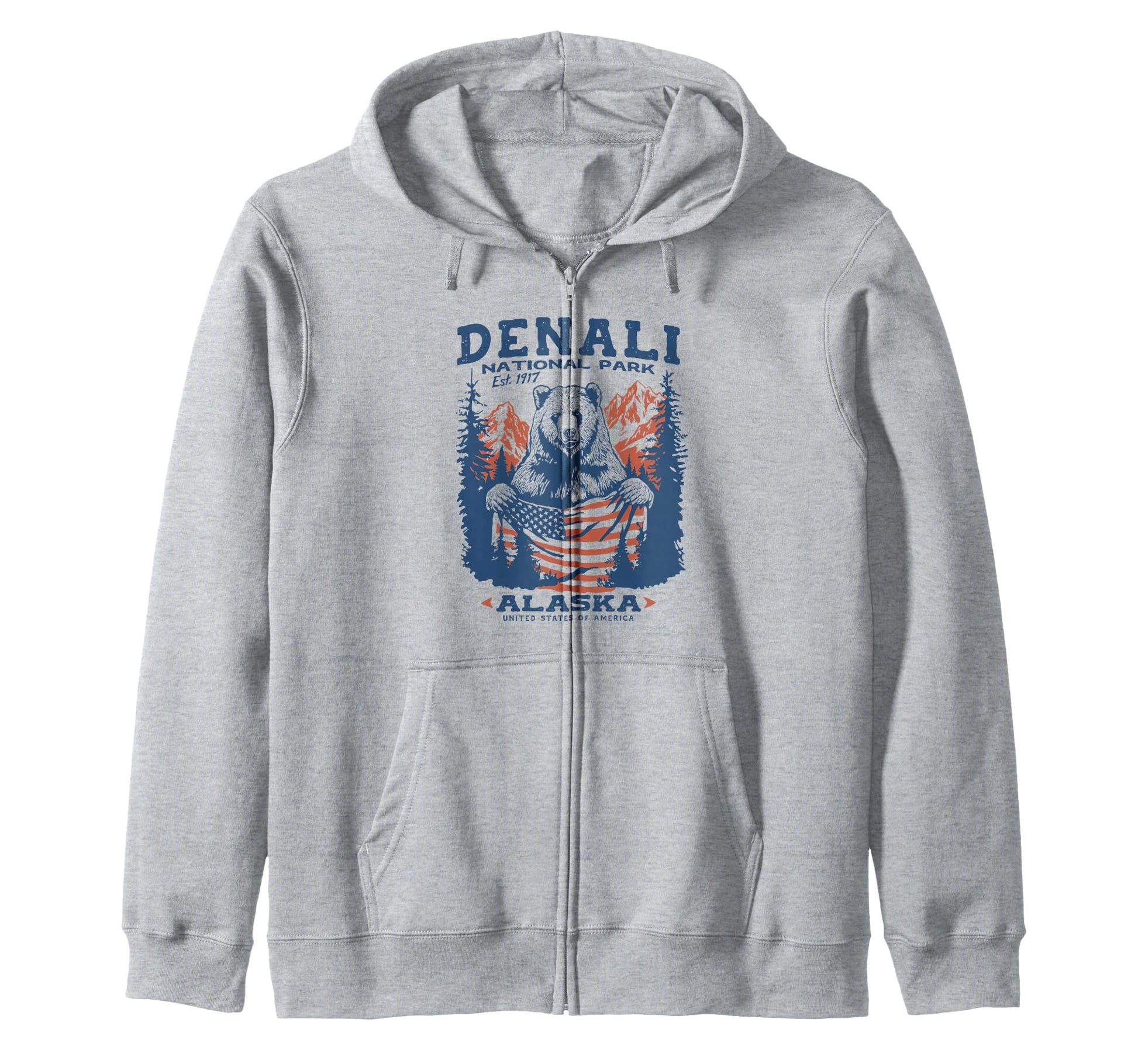 Denali National Park Patriotic Usa Hoodie - Streetwear Style for Adults - T-Shirt, Sweatshirt, Hoodie