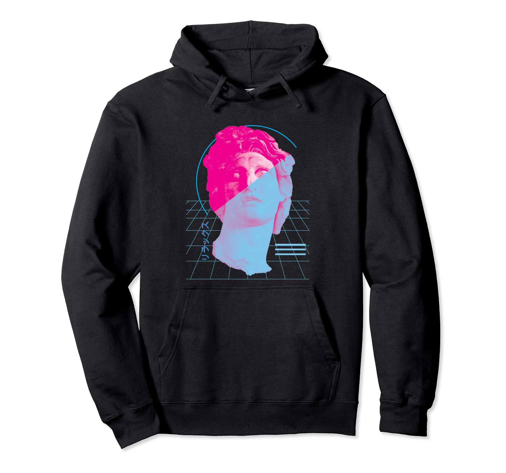 Greek Statue Helios Vaporwave Aesthetic Hoodie - Custom Art Print Unisex - T-Shirt, Sweatshirt, Hoodie