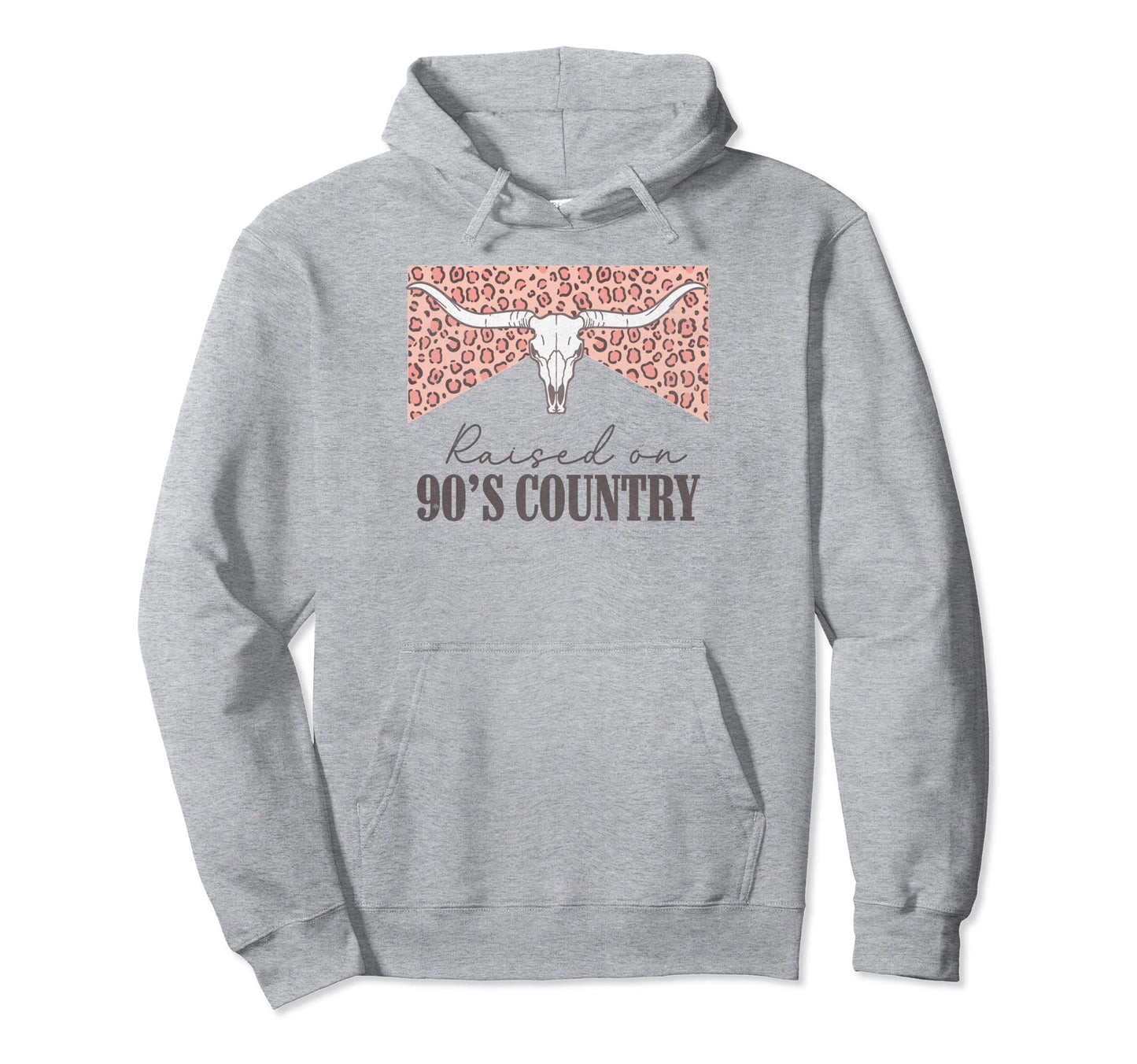 Raised 90S Country Music Leopard Western Hoodie - Unique Graphic Men Women - T-Shirt, Sweatshirt, Hoodie