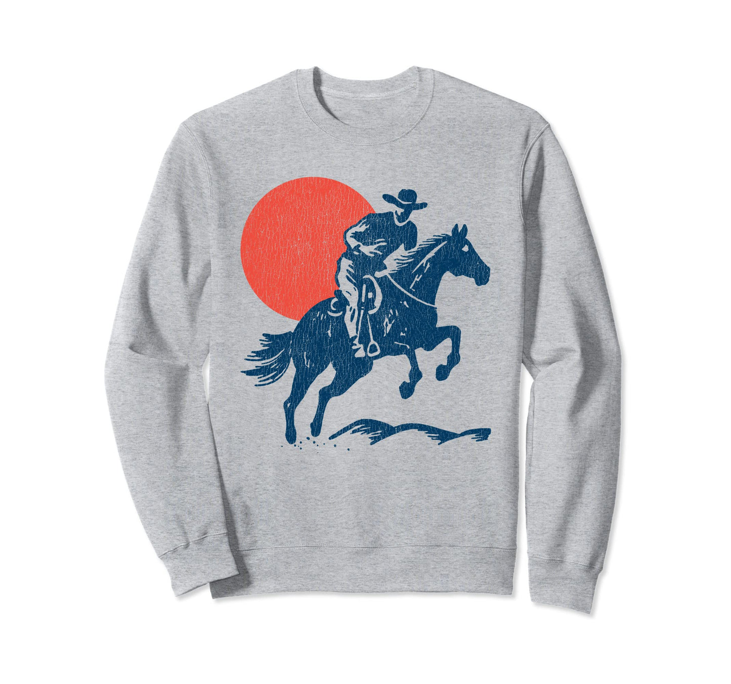 Distressed Western Cowboy Gunslinger Sweatshirt - Graphic Print Men Women - T-Shirt, Sweatshirt, Hoodie