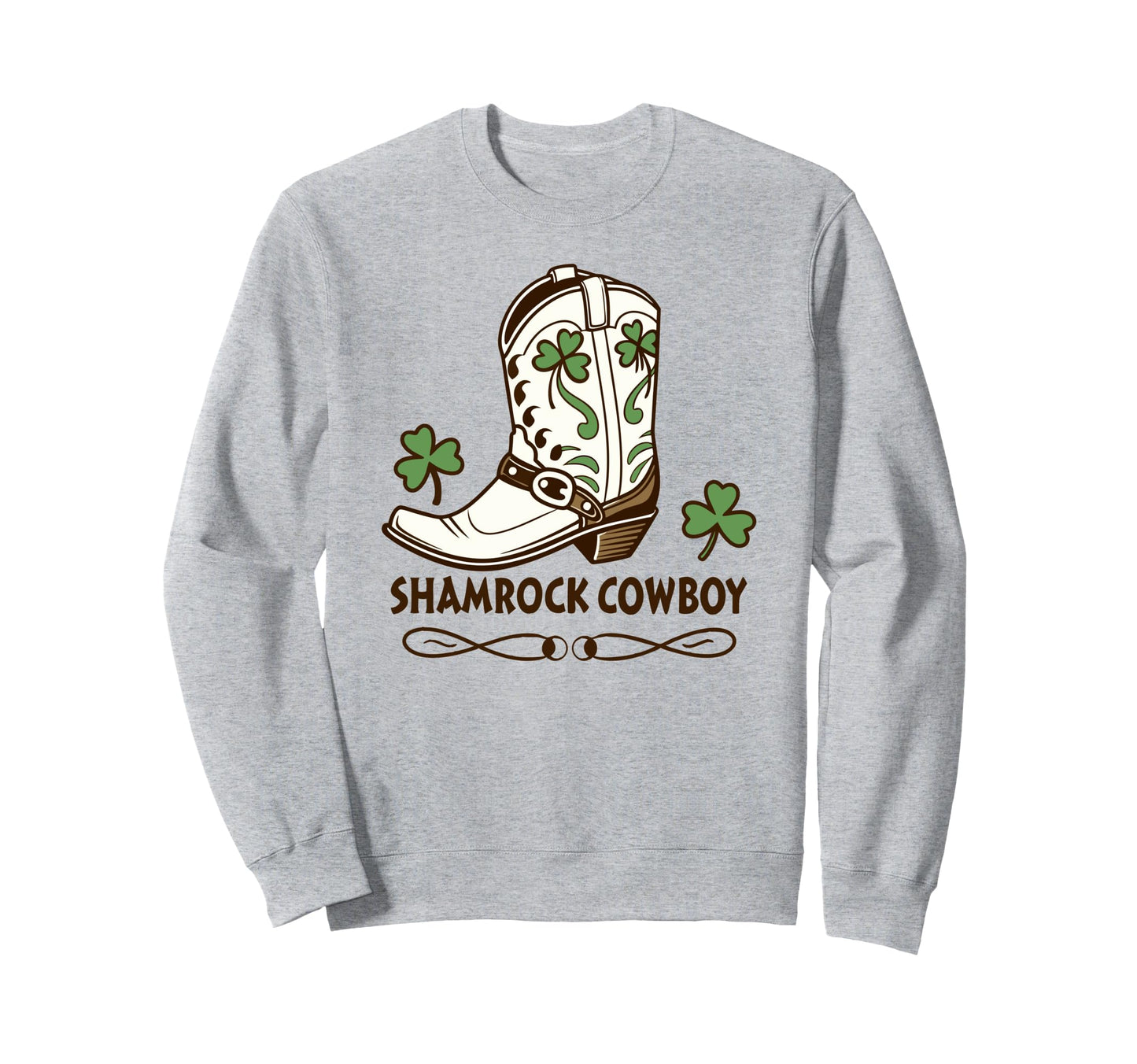 St Paddys Day Texas Cowboy Shamrock Sweatshirt - Custom Art Print Unisex - T-Shirt, Sweatshirt, Hoodie